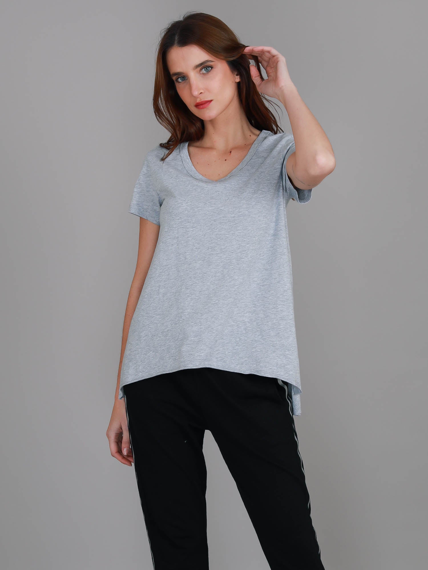 cotton shirts women #color_grey marle