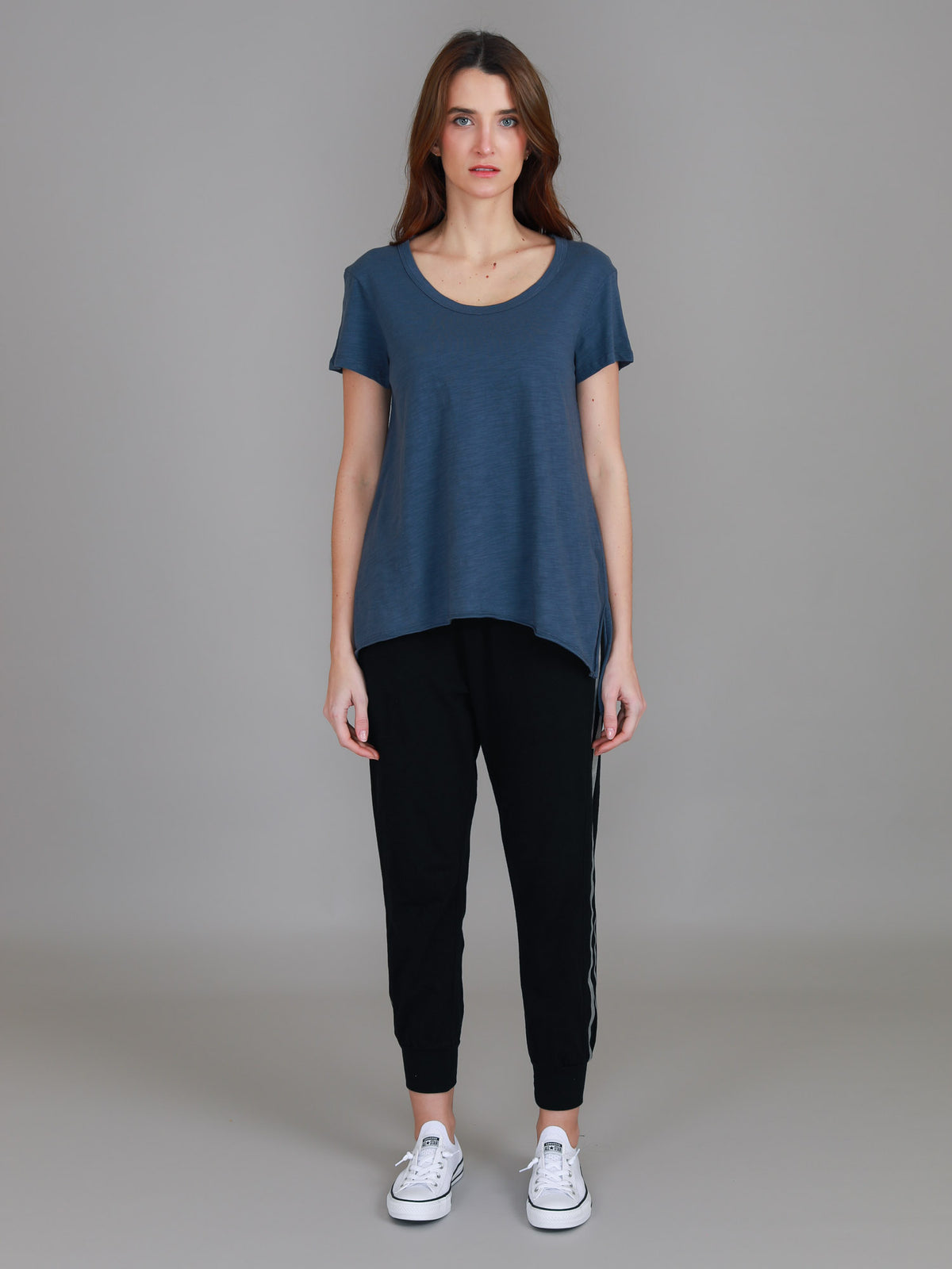 navy scoop neck t shirt