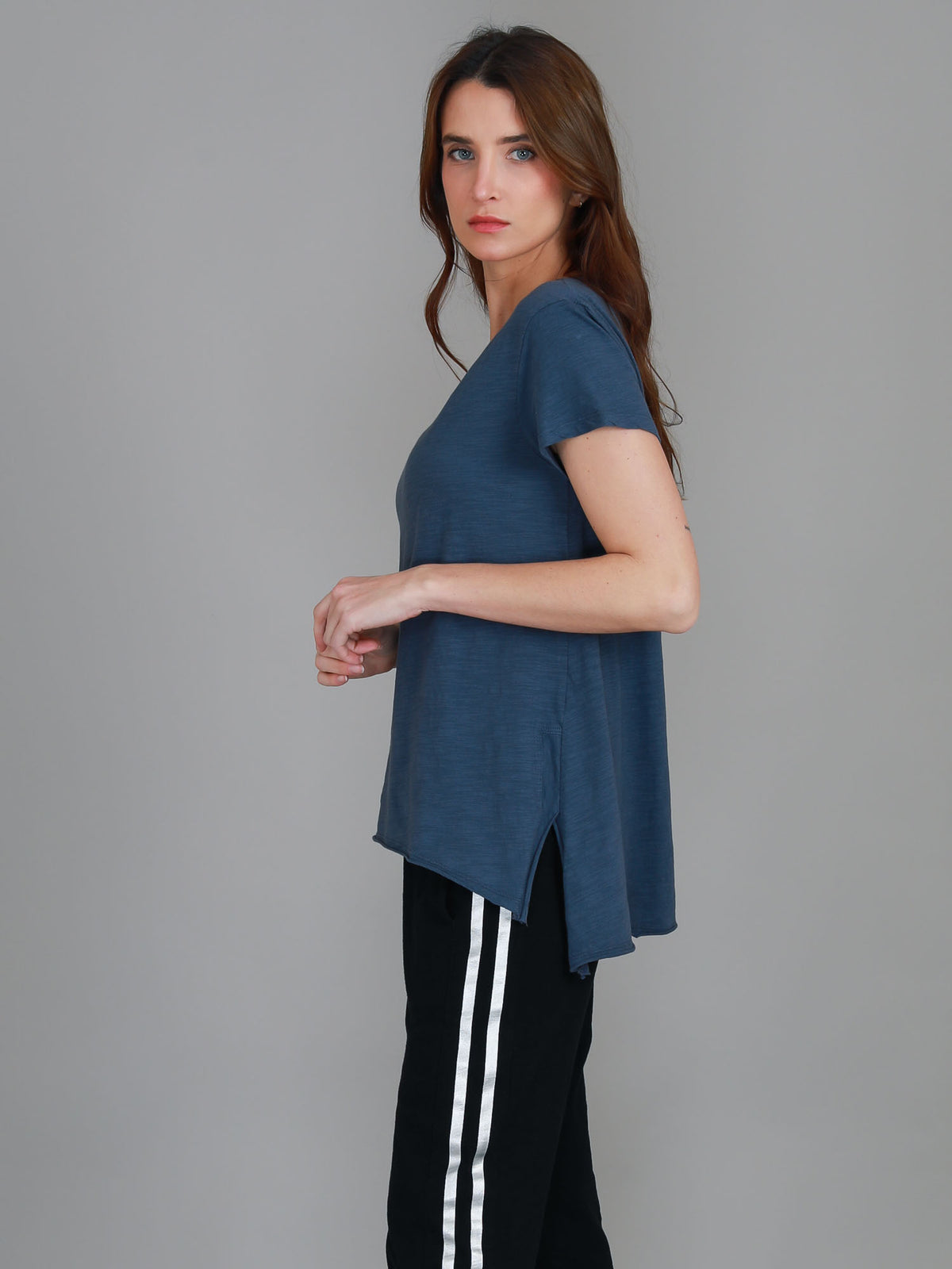 navy scoop neck tee