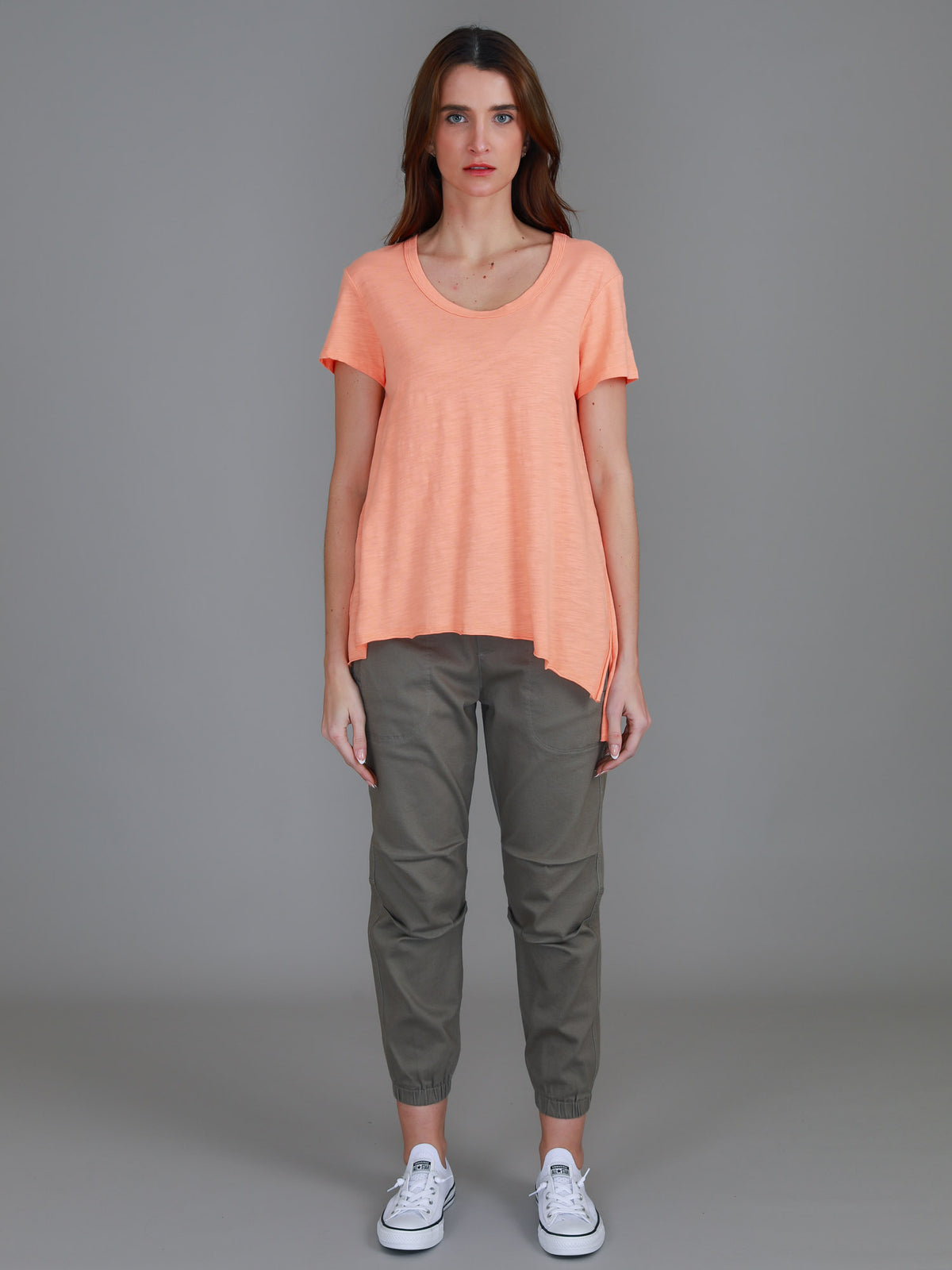 bright orange tee