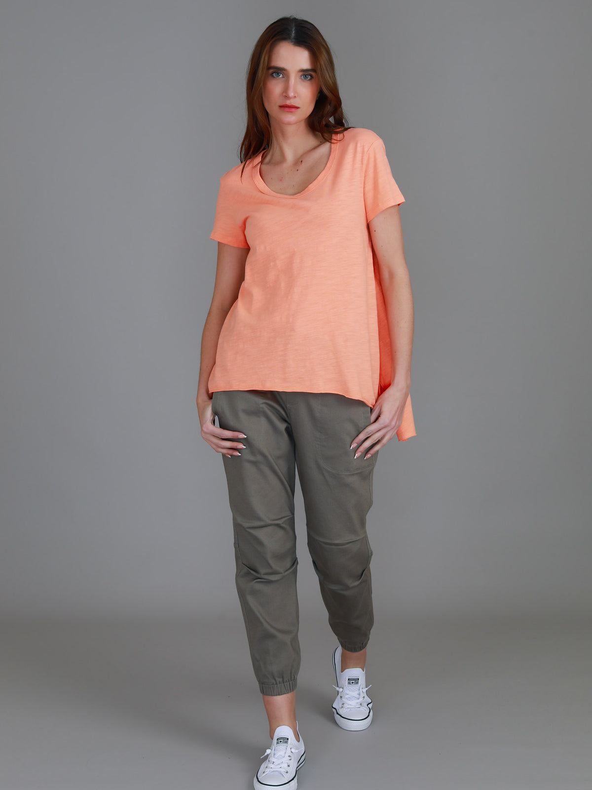 orange slub tee