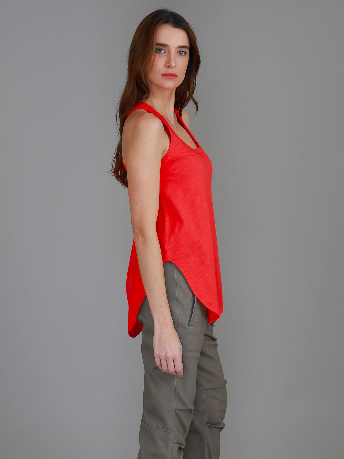 red racerback tank top
