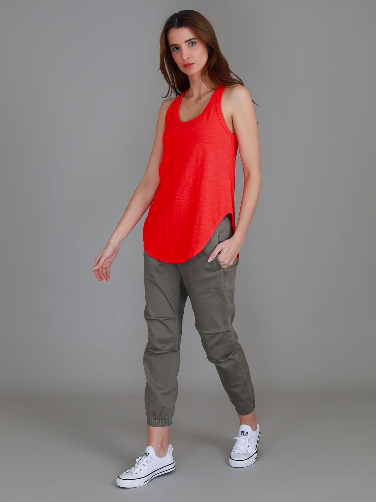 lipstick sleeveless tank