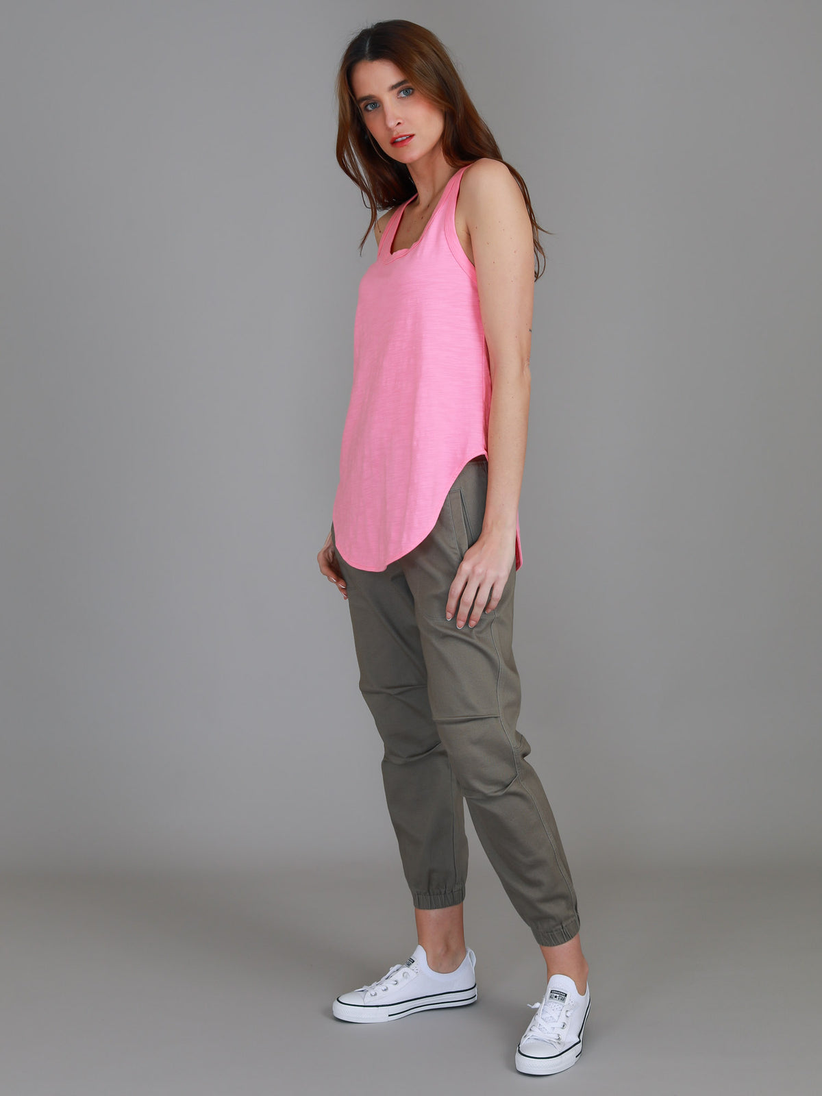 pink racerback singlet vintage