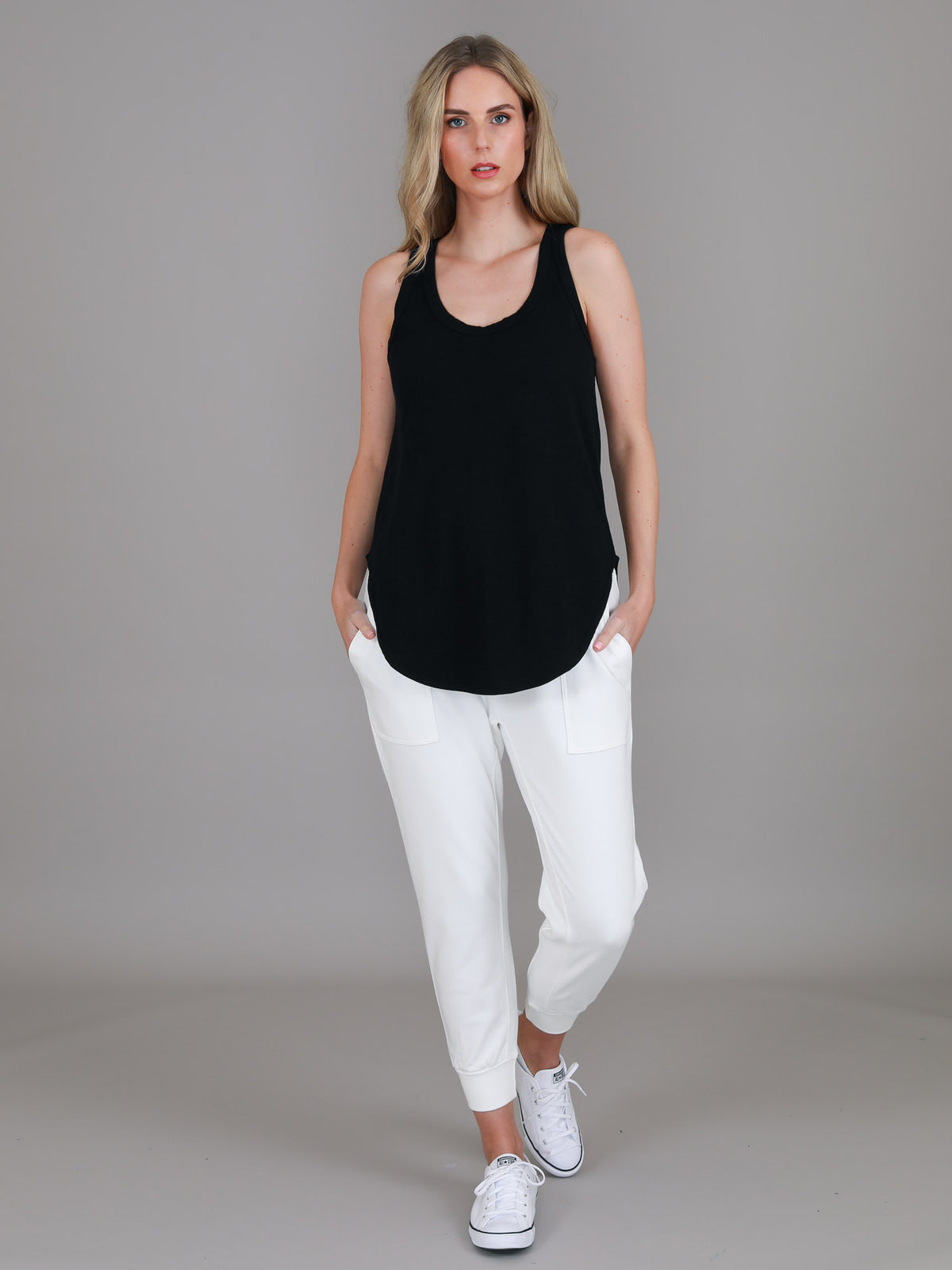 black cotton tank