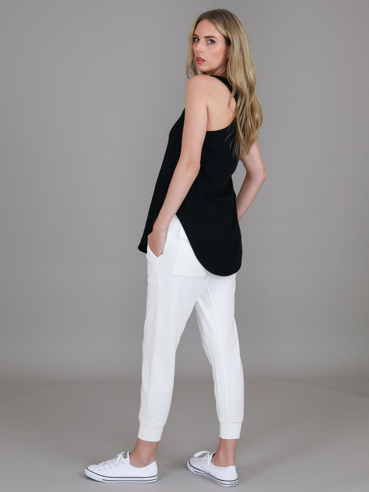black racerback tank