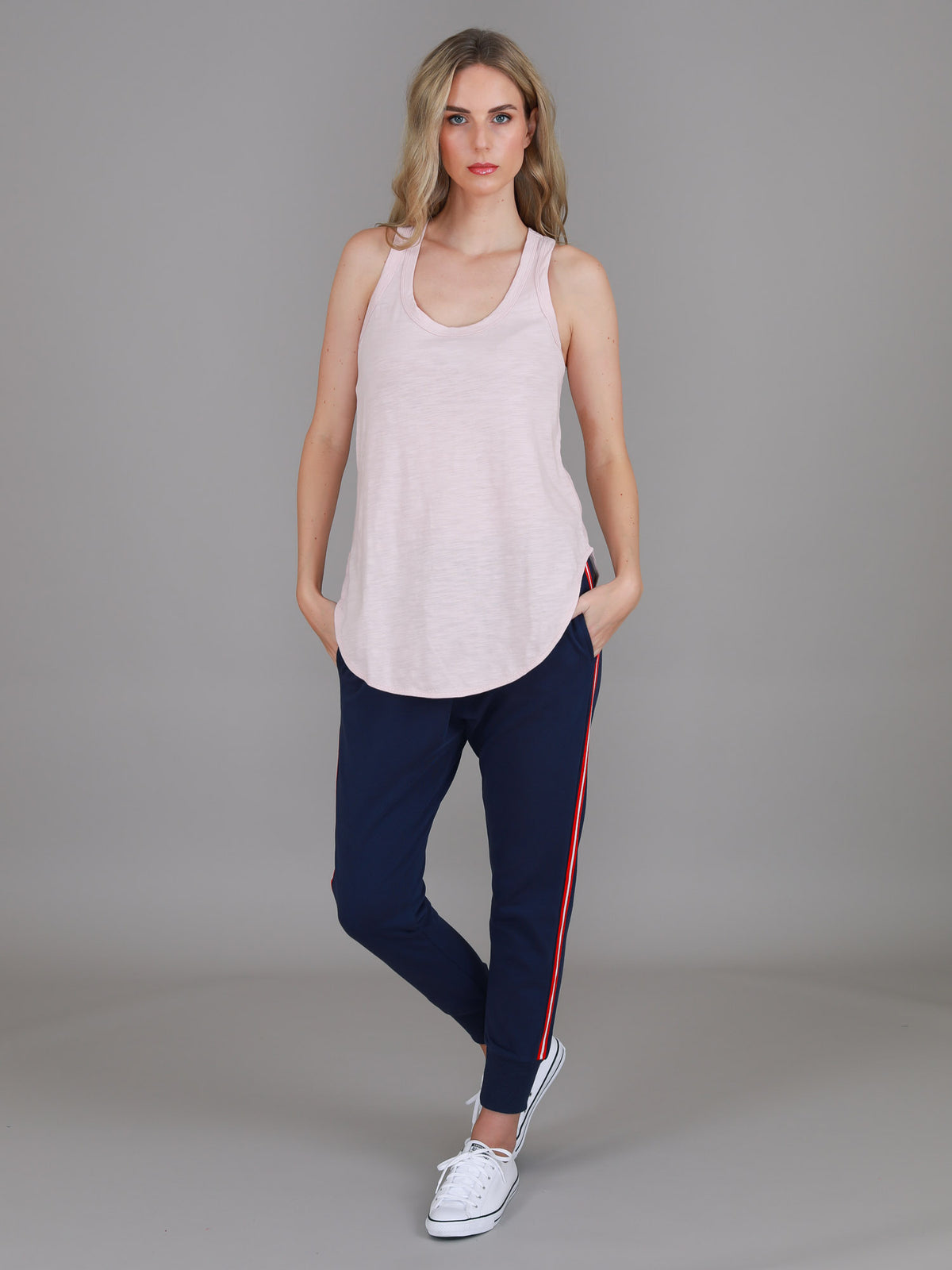 pink longline tank