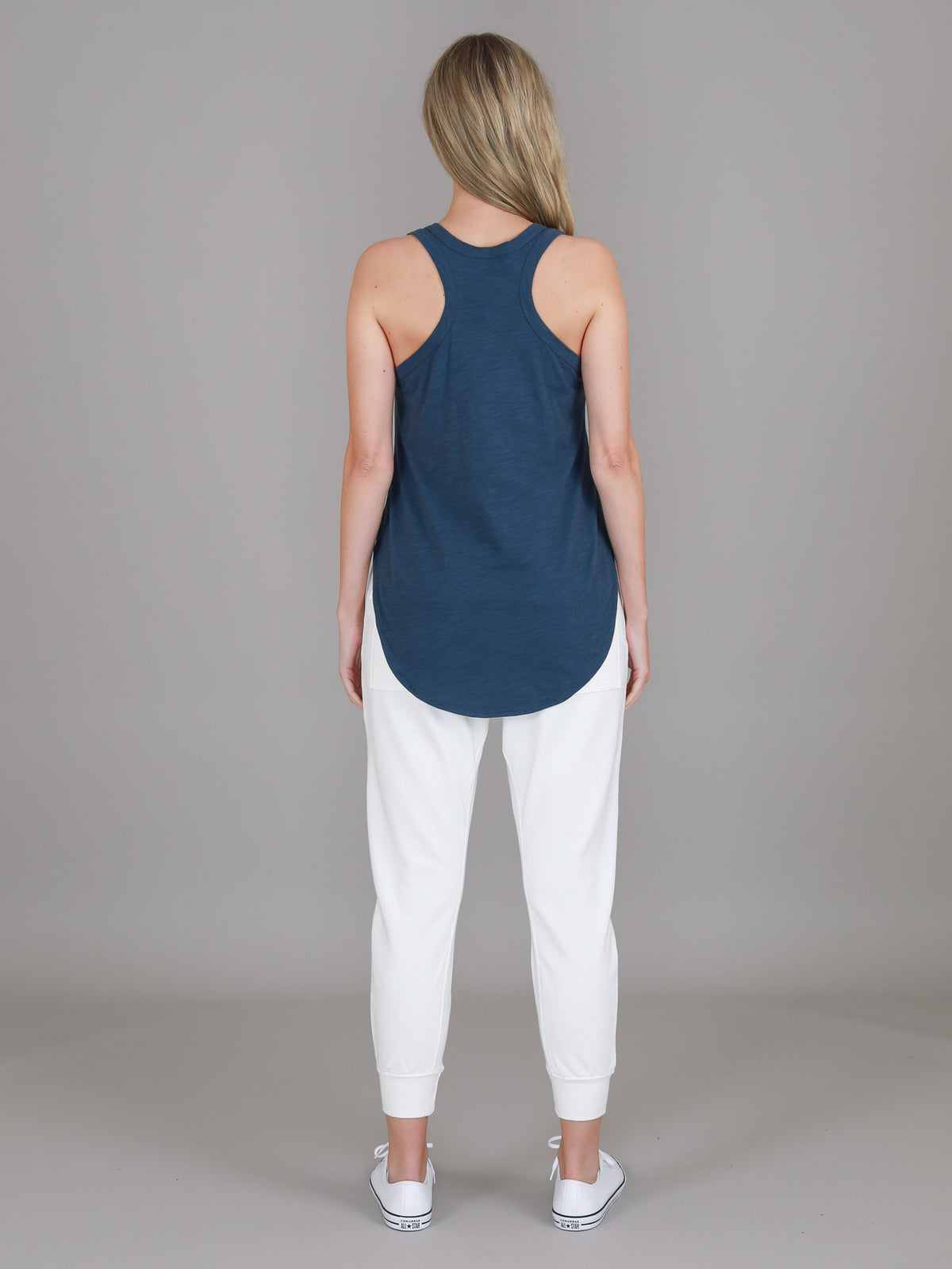 navy scoop neck tank