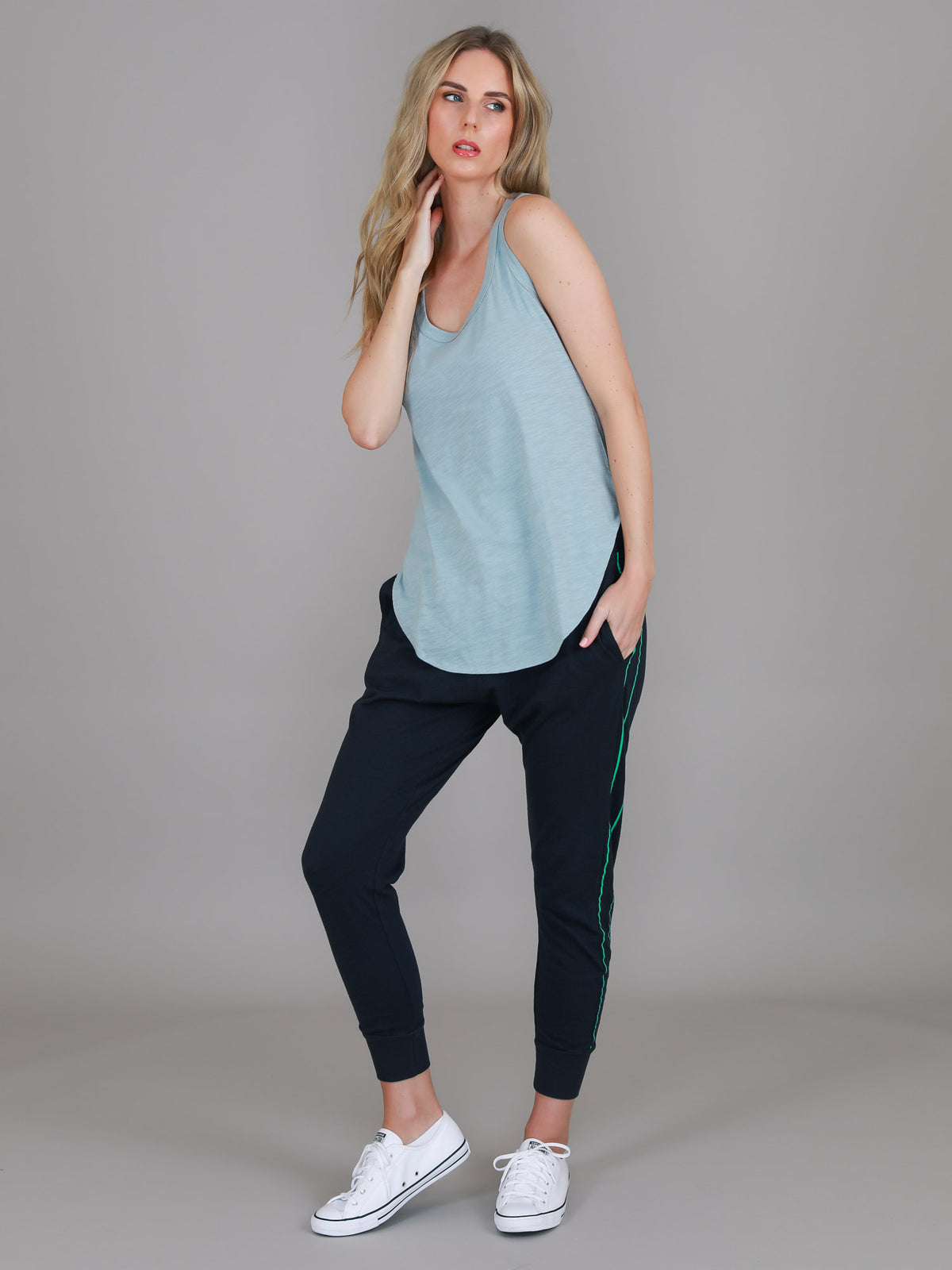 mint blue tank top