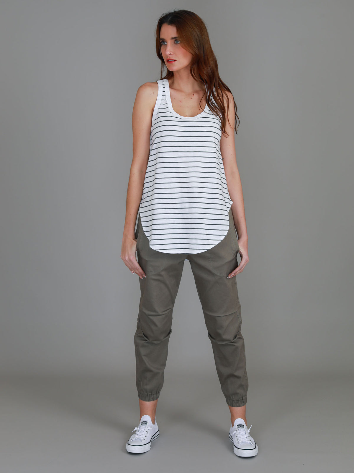 stripe racerback tank