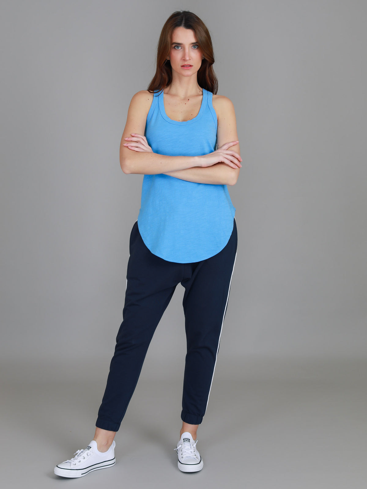 blue racerback singlet