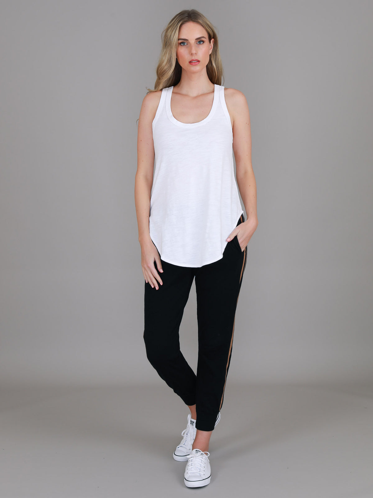 white cotton tank