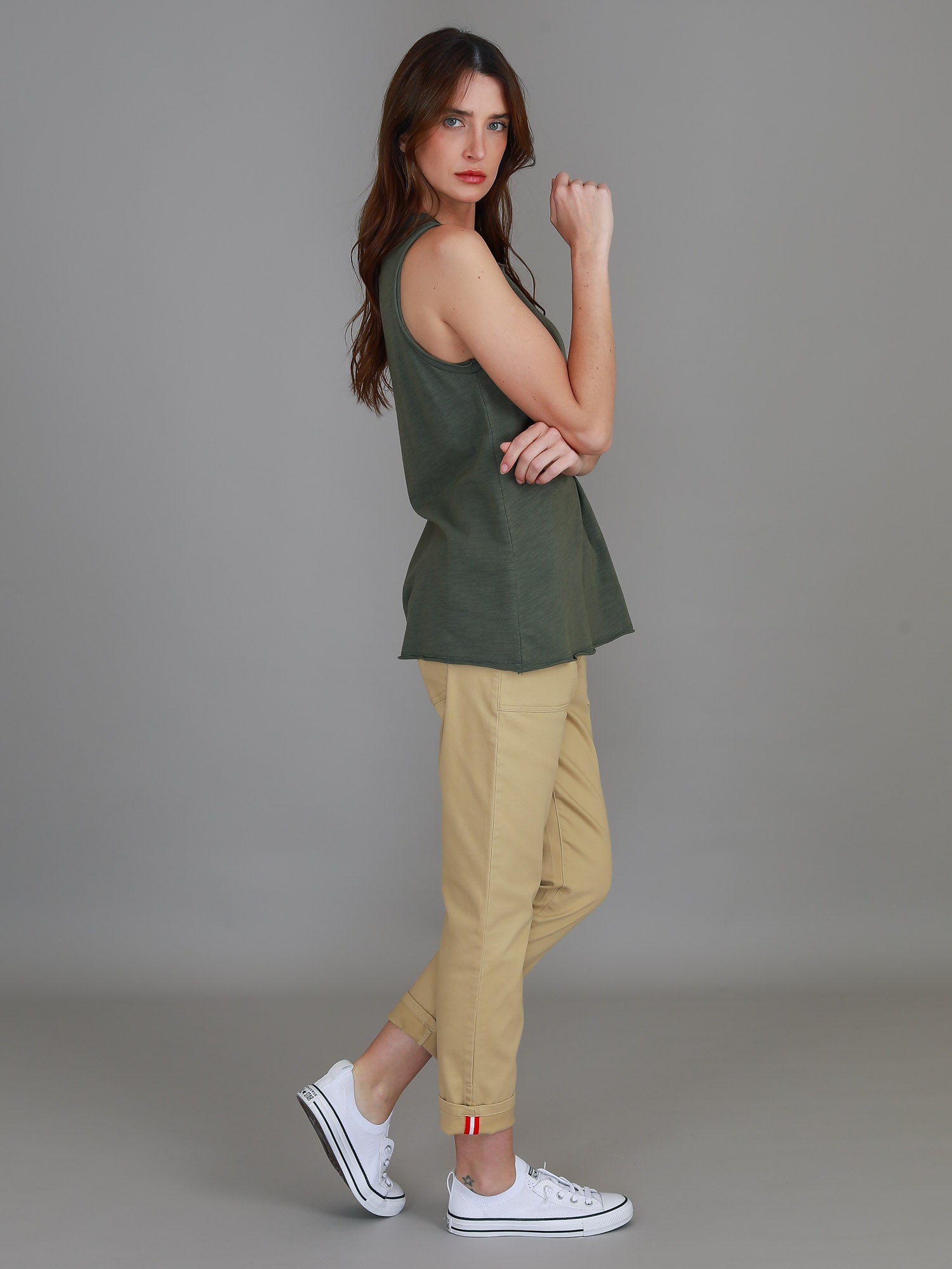 loose tank tops womens #color_khaki