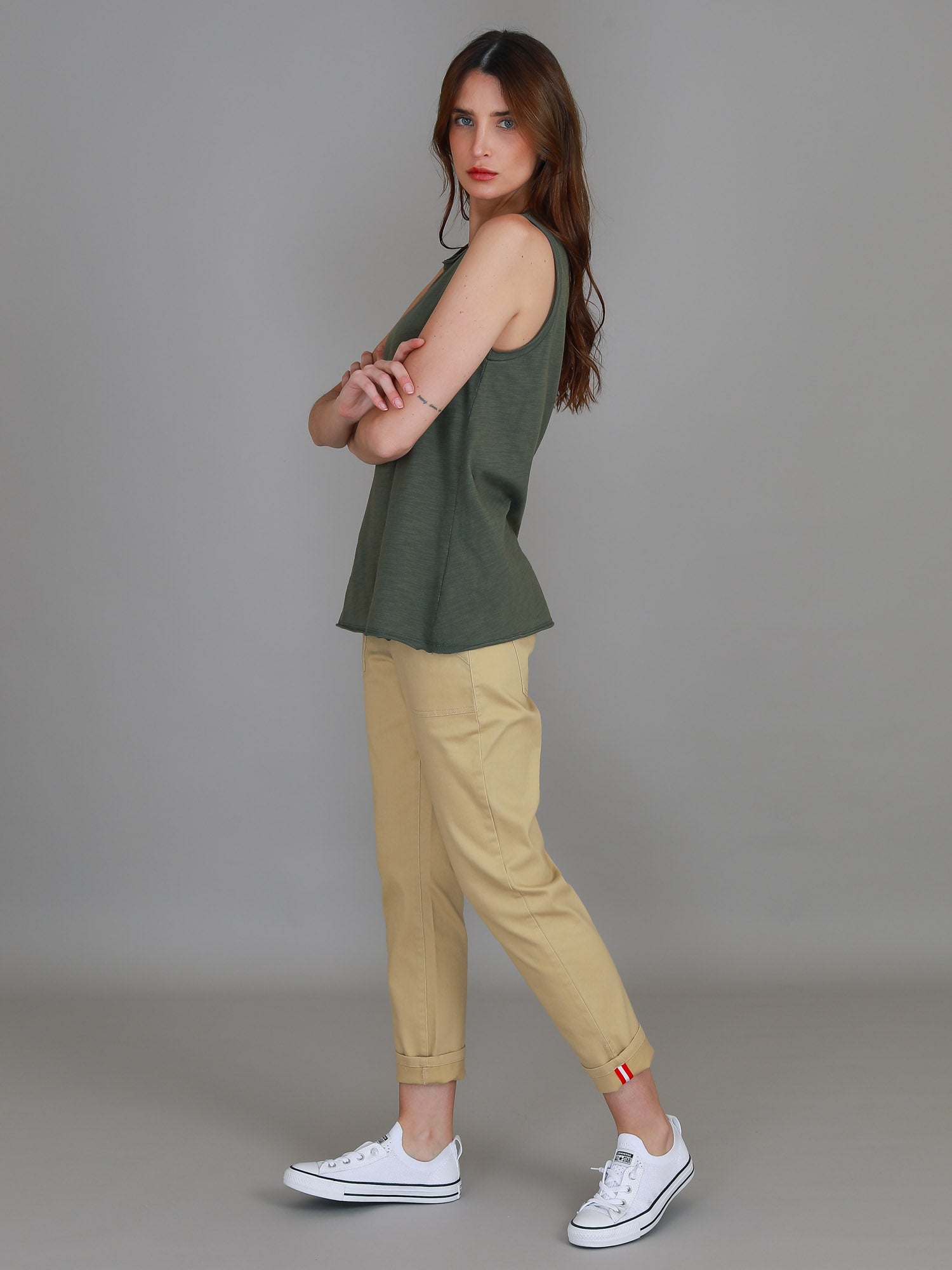 plus size tank top #color_khaki