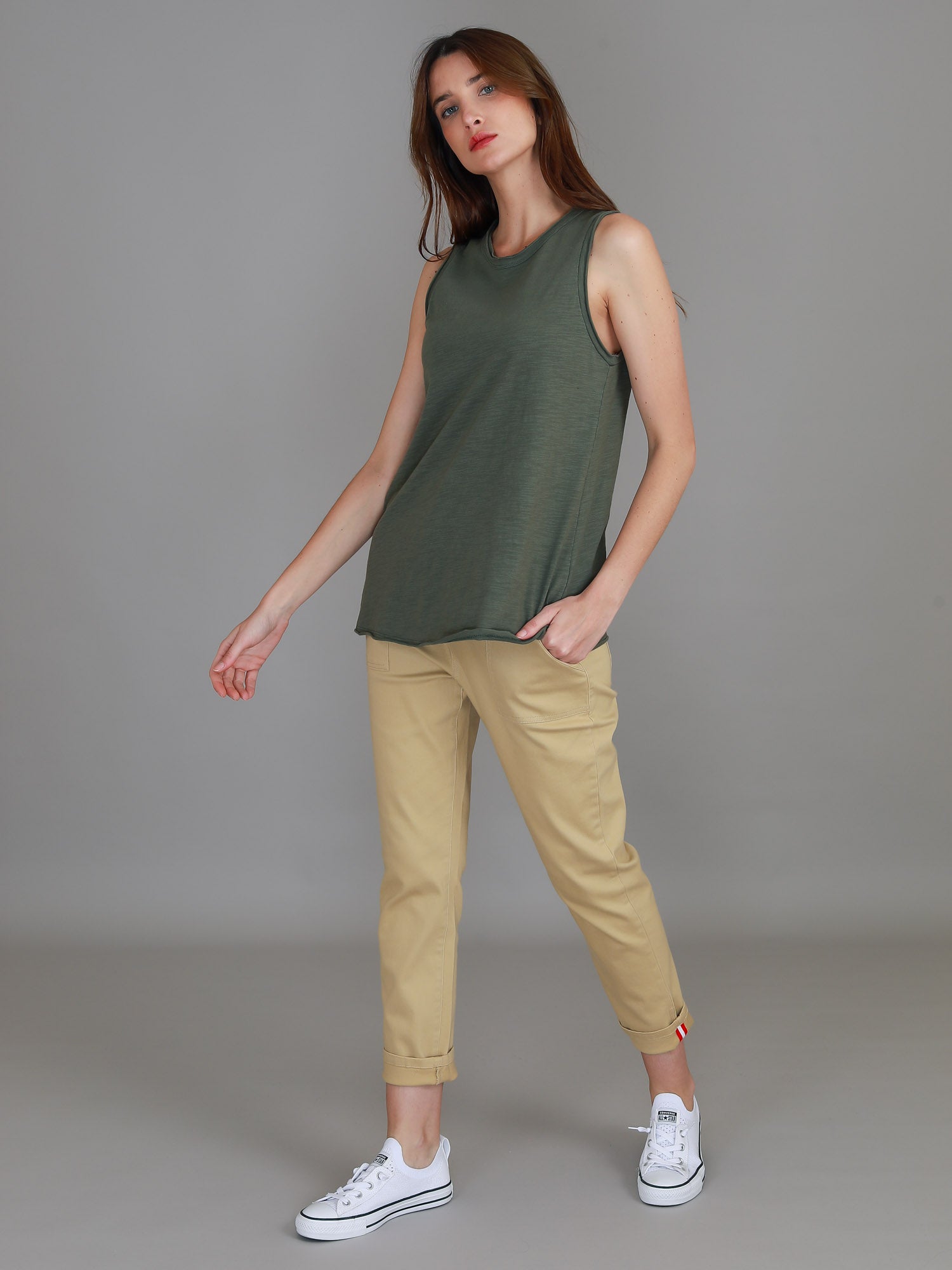 ladies tank #color_khaki