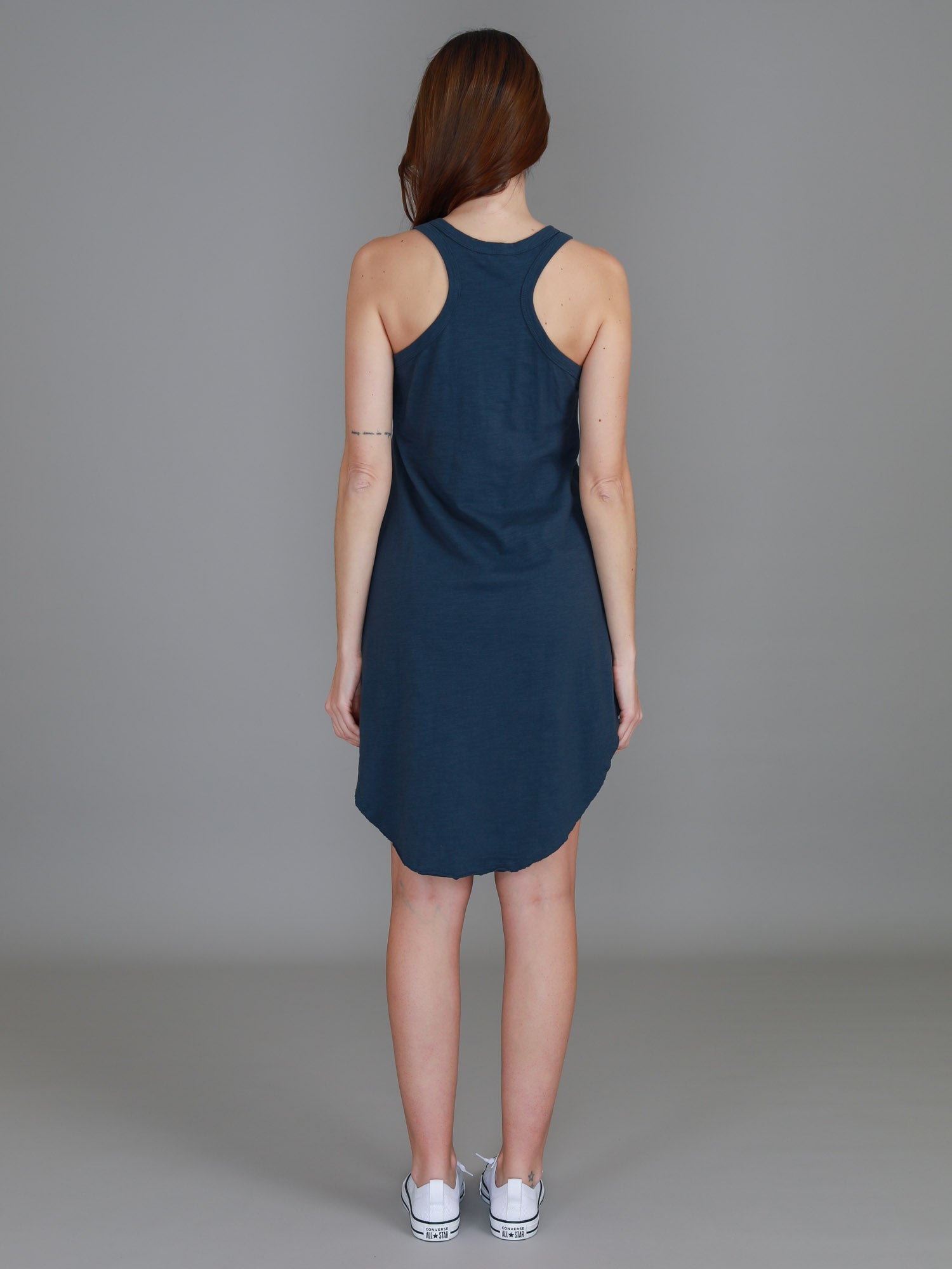 cotton sleeveless dress #color_indigo