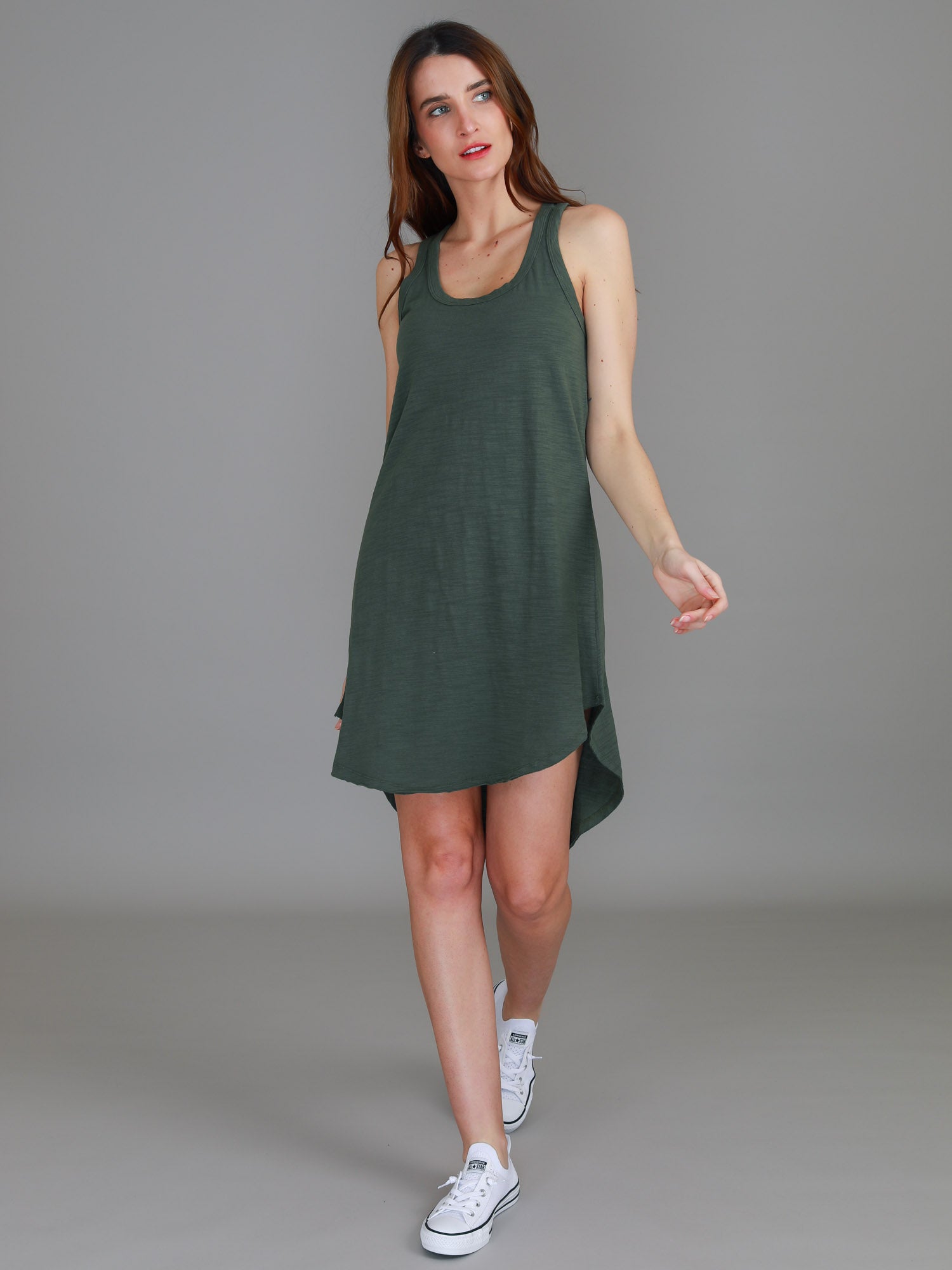 casual green dress #color_khaki