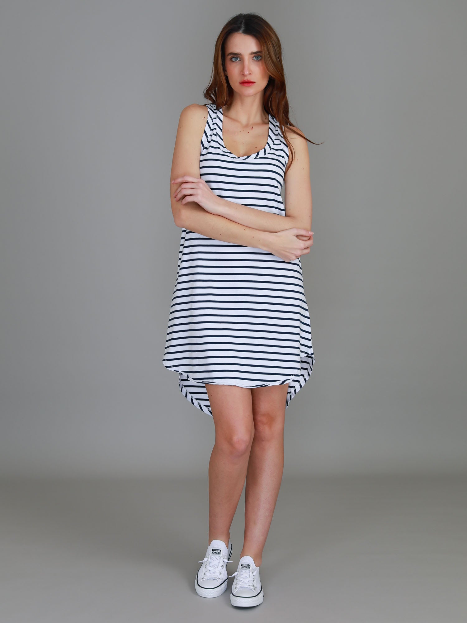 summer dresses #color_navy stripe