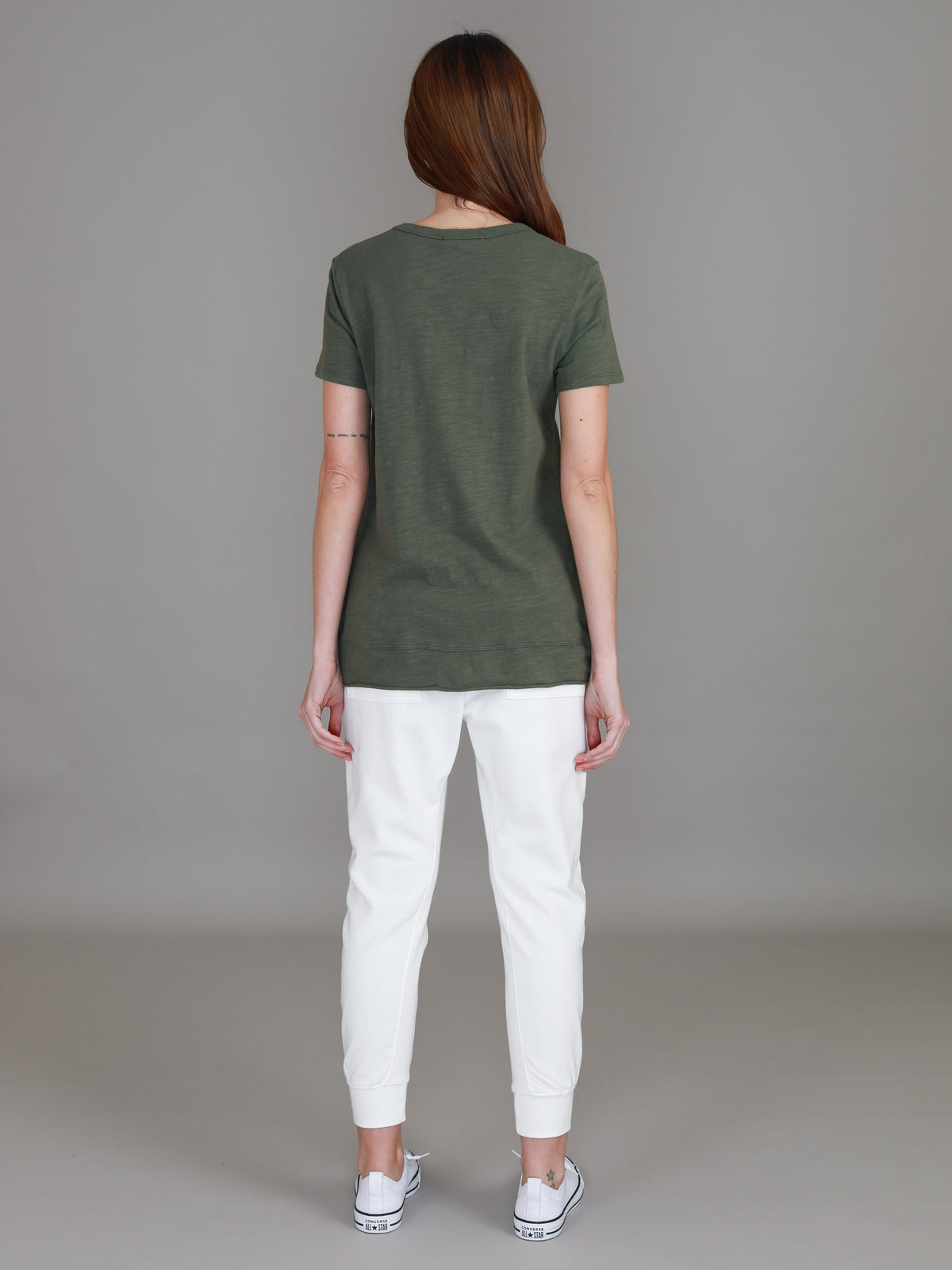 khaki crew neck t shirt women