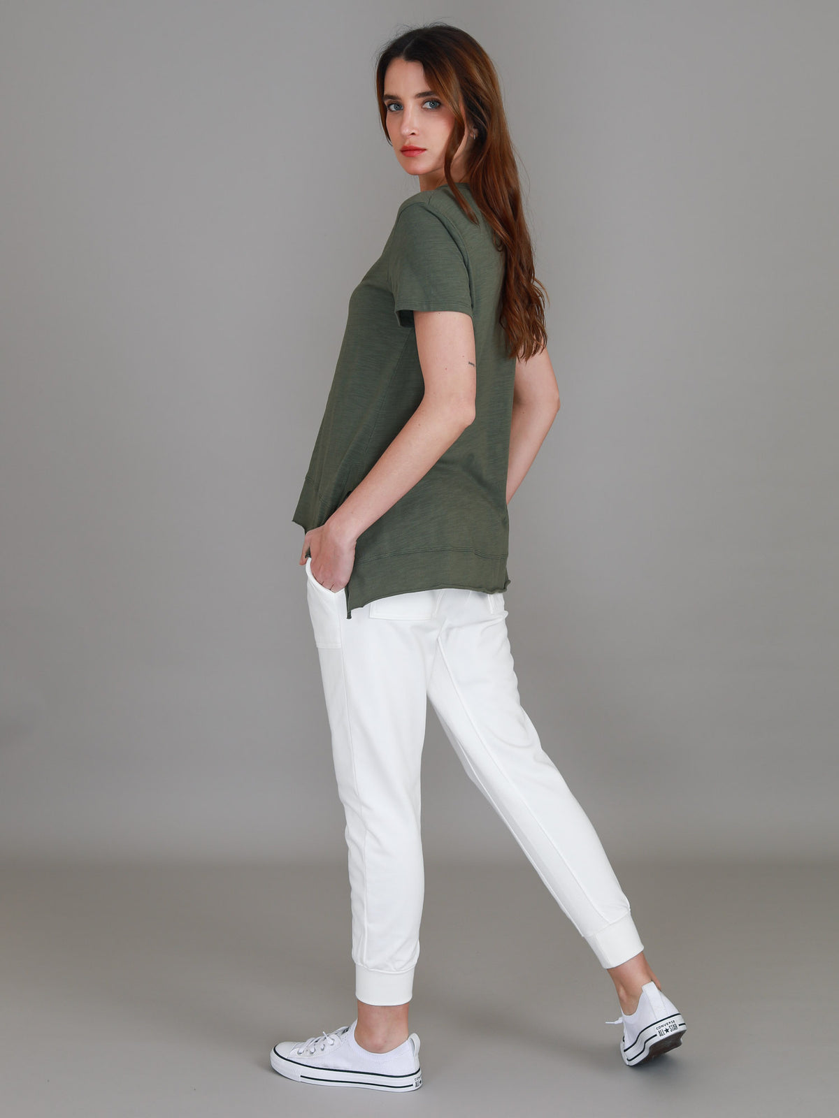 khaki short sleeve crew tee