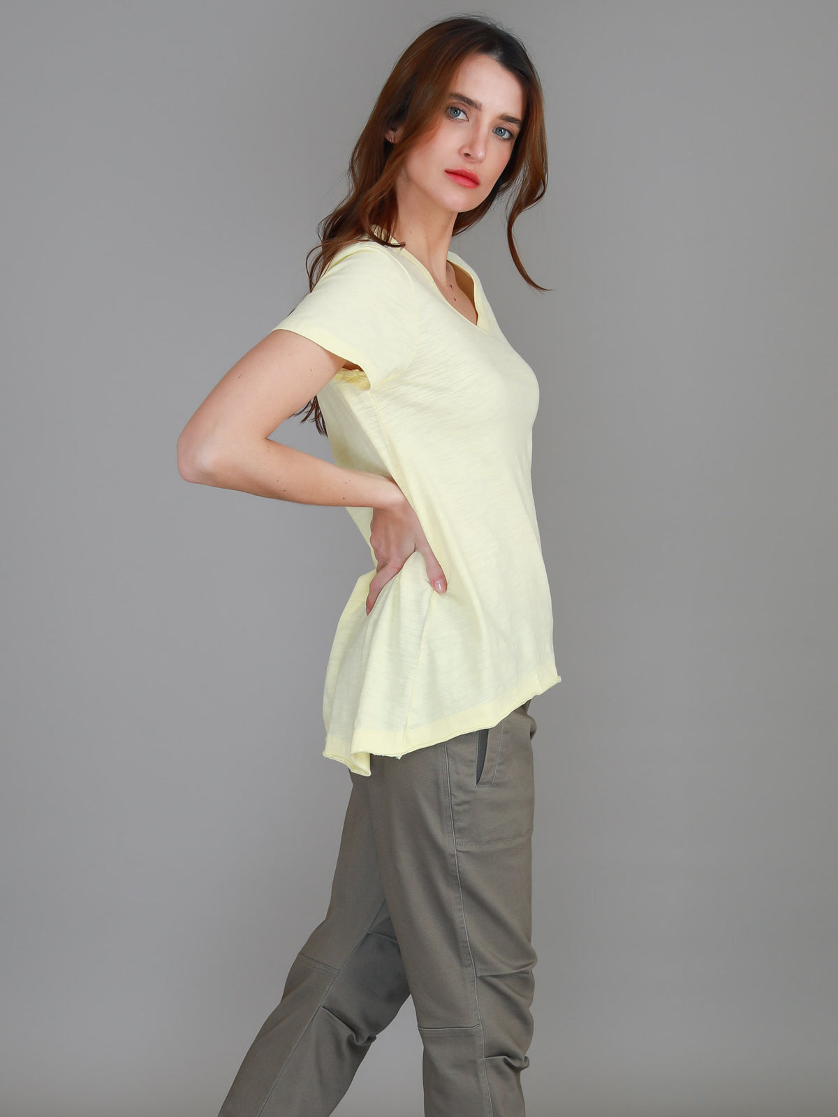 lemon v neck top women