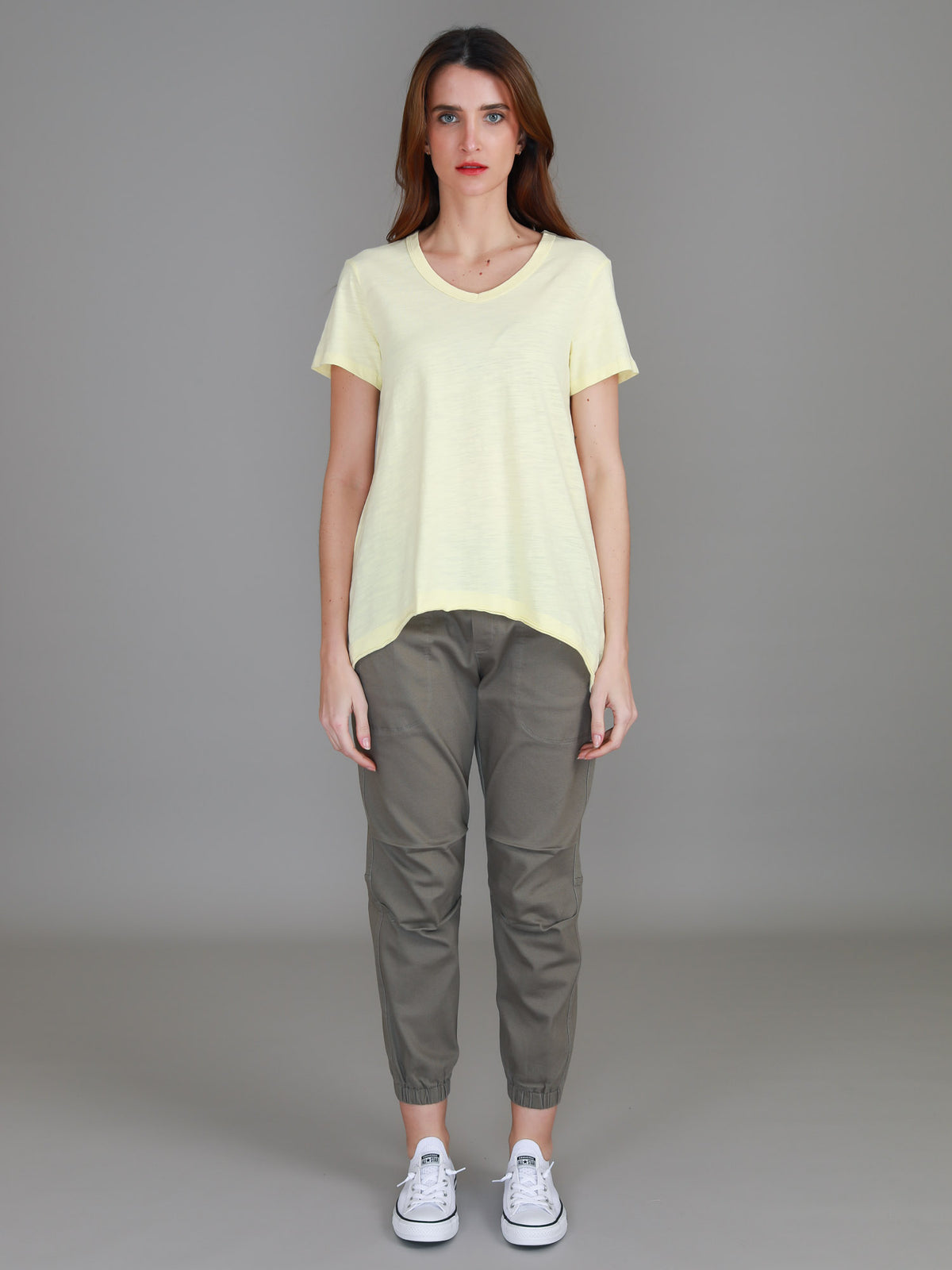 lemon v neck tee