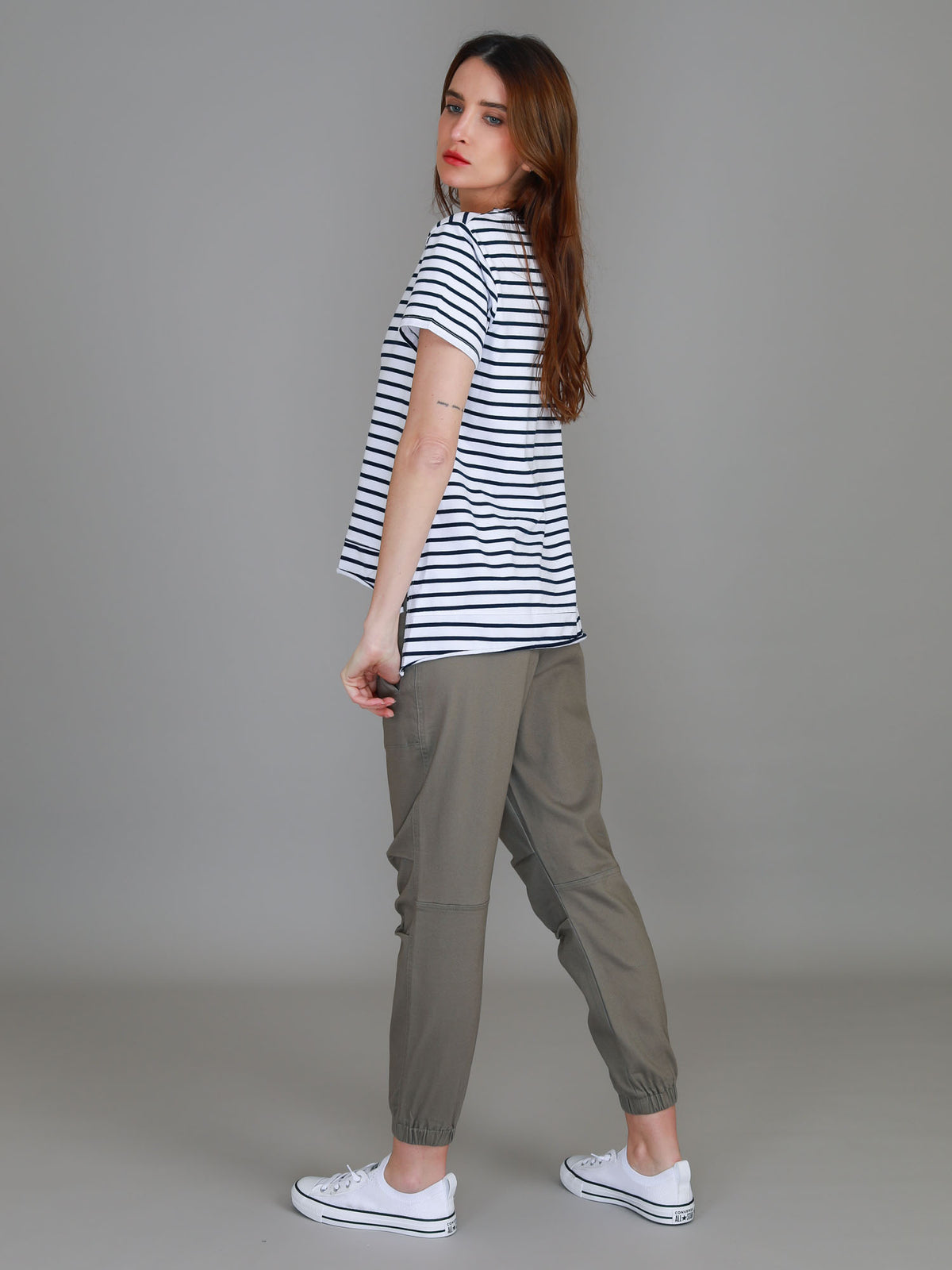 nautic stripe short sleeve tee