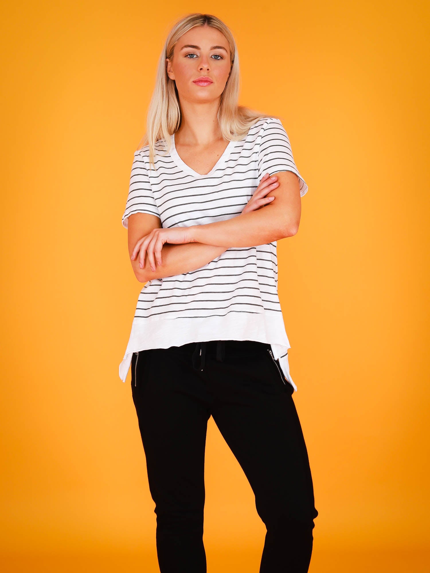 women's striped t-shirt #color_navy stripe