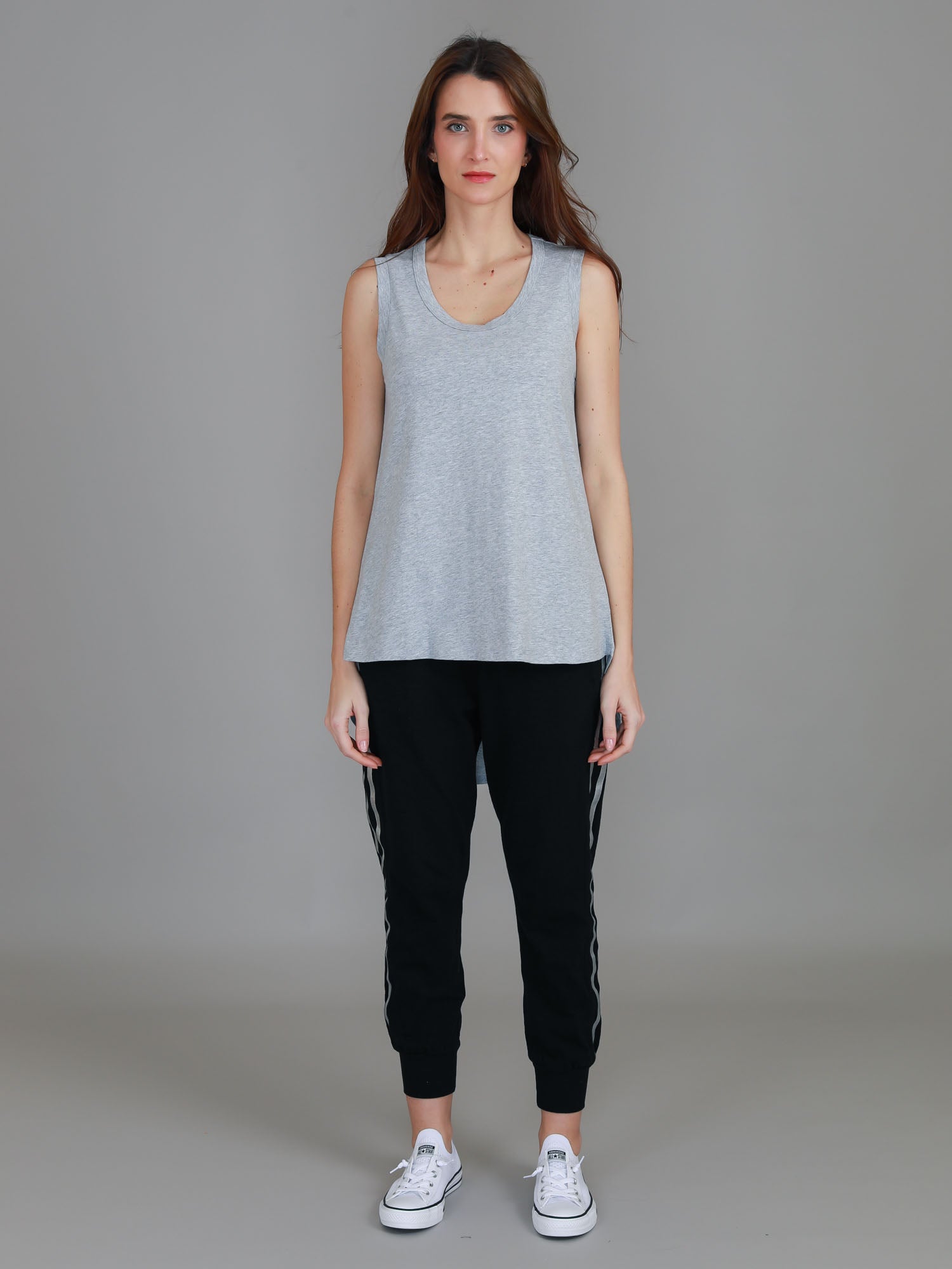 womens singlet top #color_grey marle