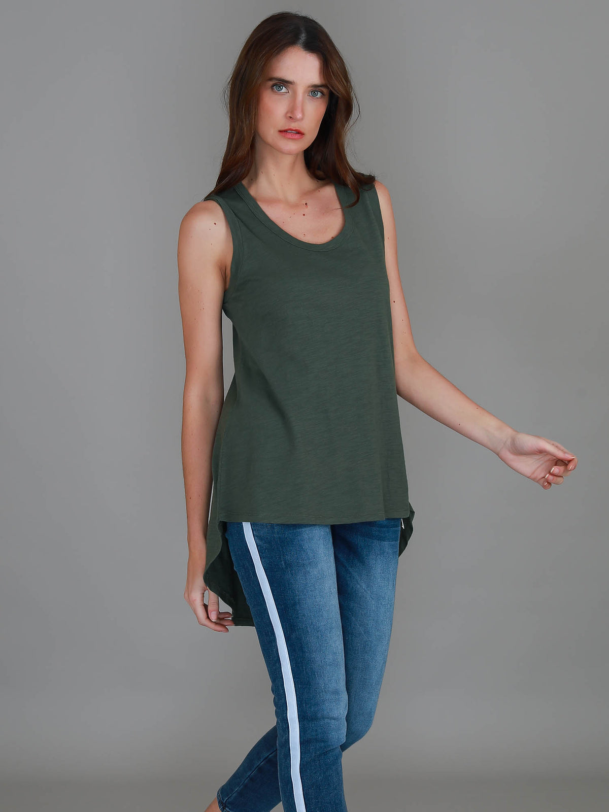 khaki hi lo tank
