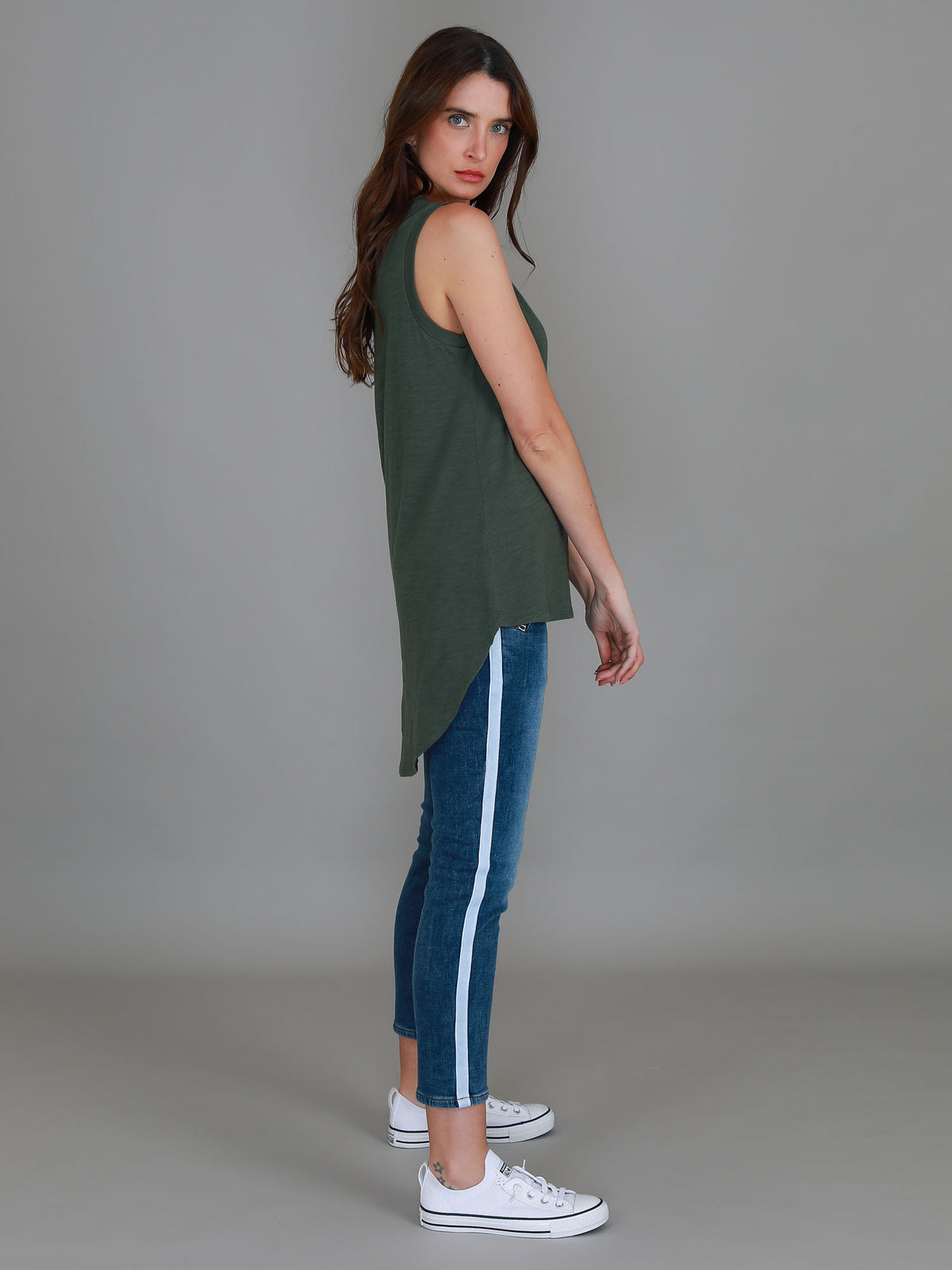 khaki longline tank