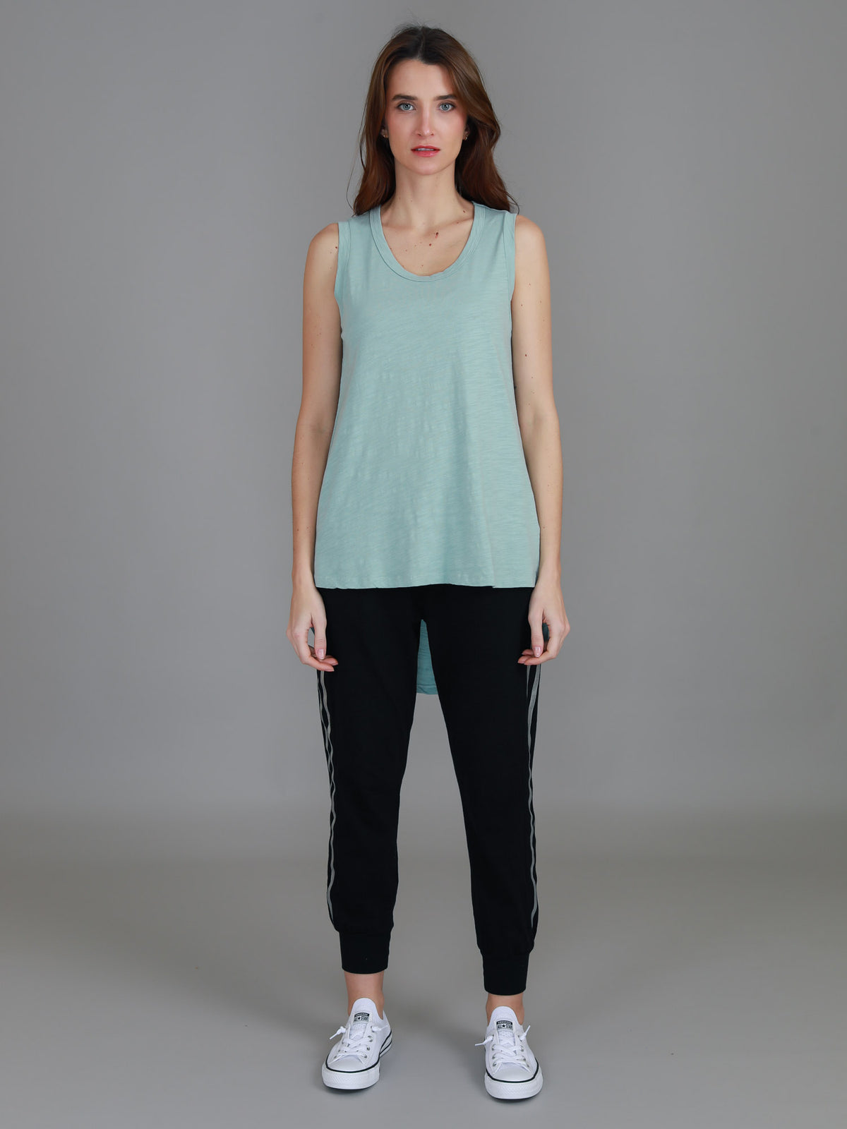green hi lo singlet
