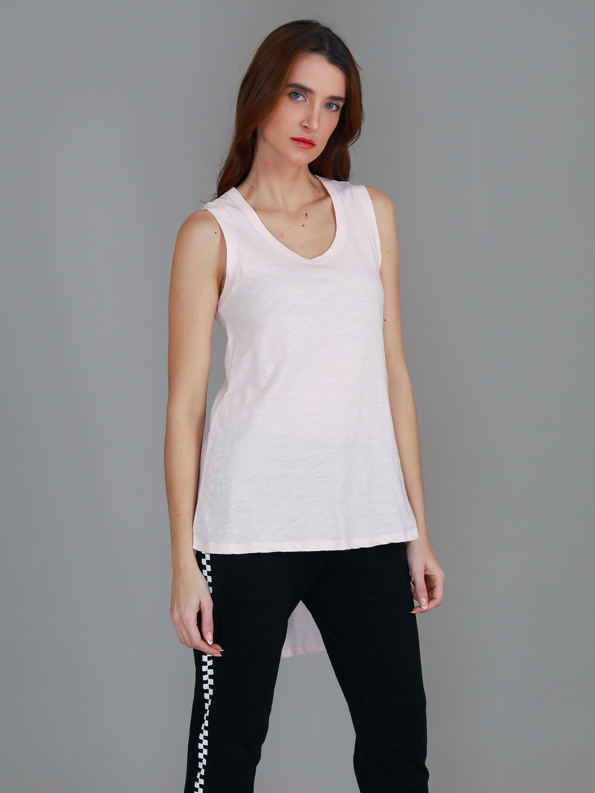 pink hi lo hem tank