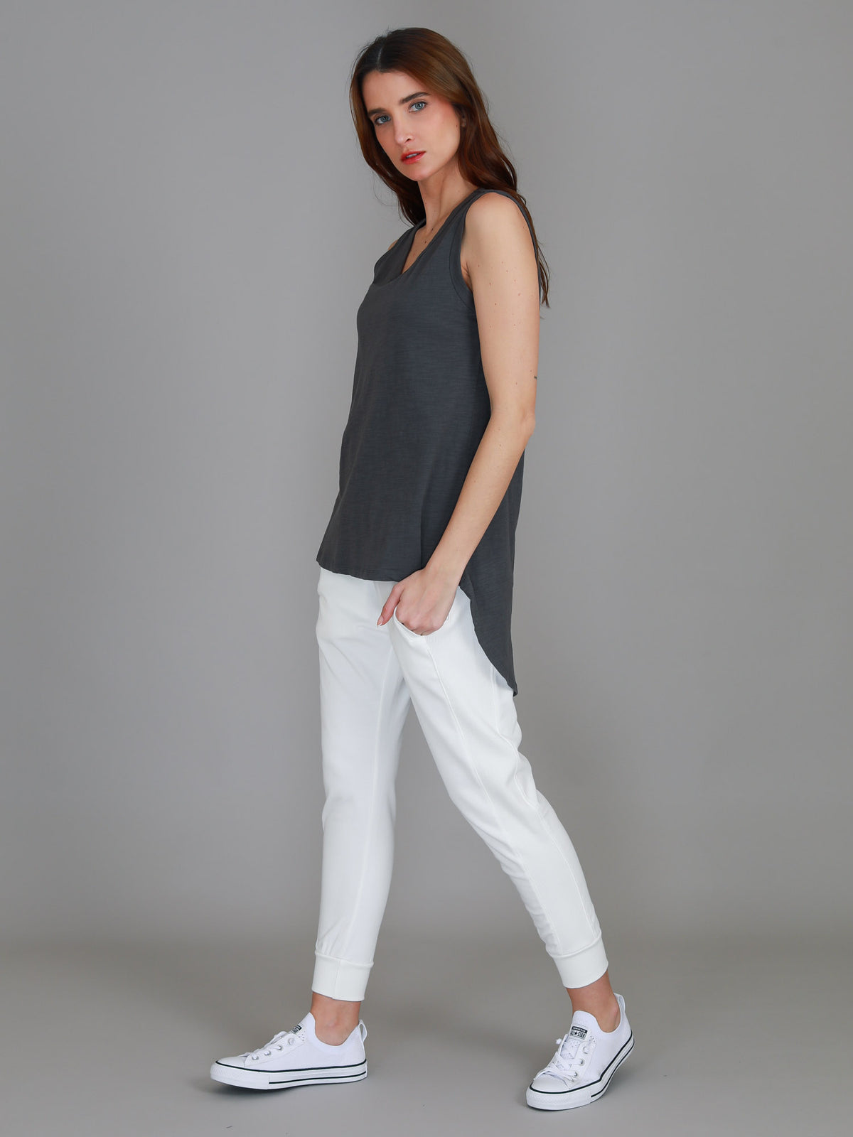 charcoal sleeveless tank