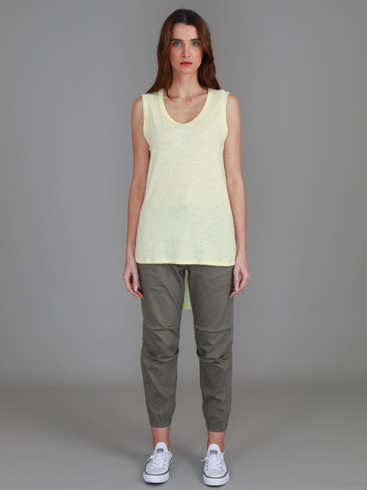 yellow hi lo singlet