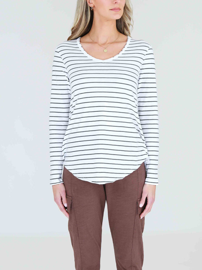 Portsea V Neck Long Sleeve T Shirt