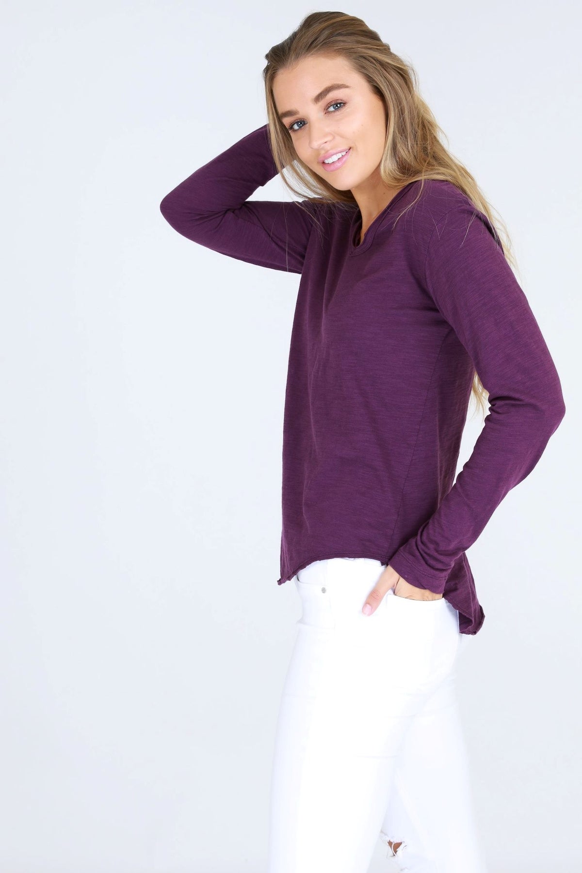violet v neck tee women