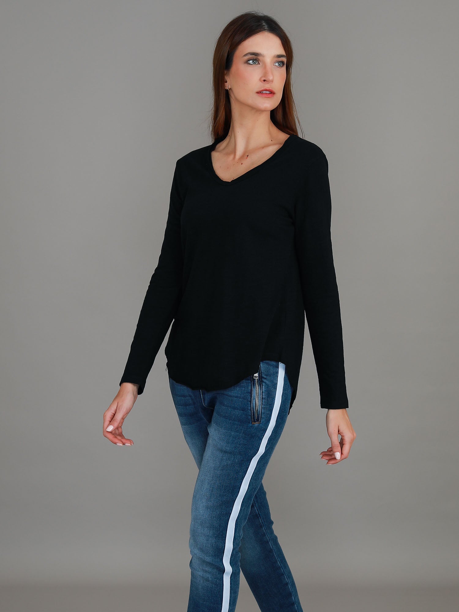 womens longline tops #color_black