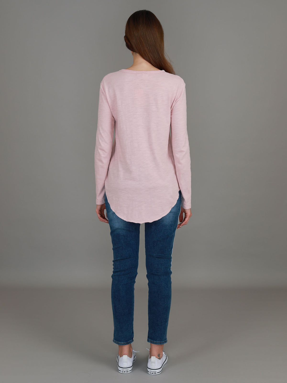 blush marle longline v neck
