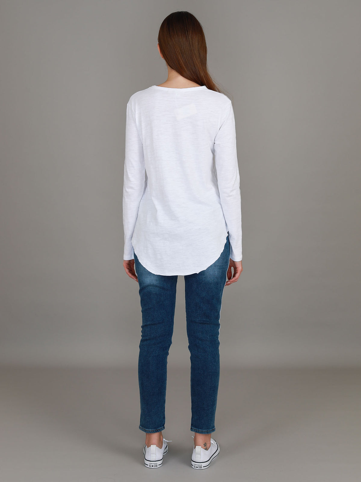 white longline v neck top