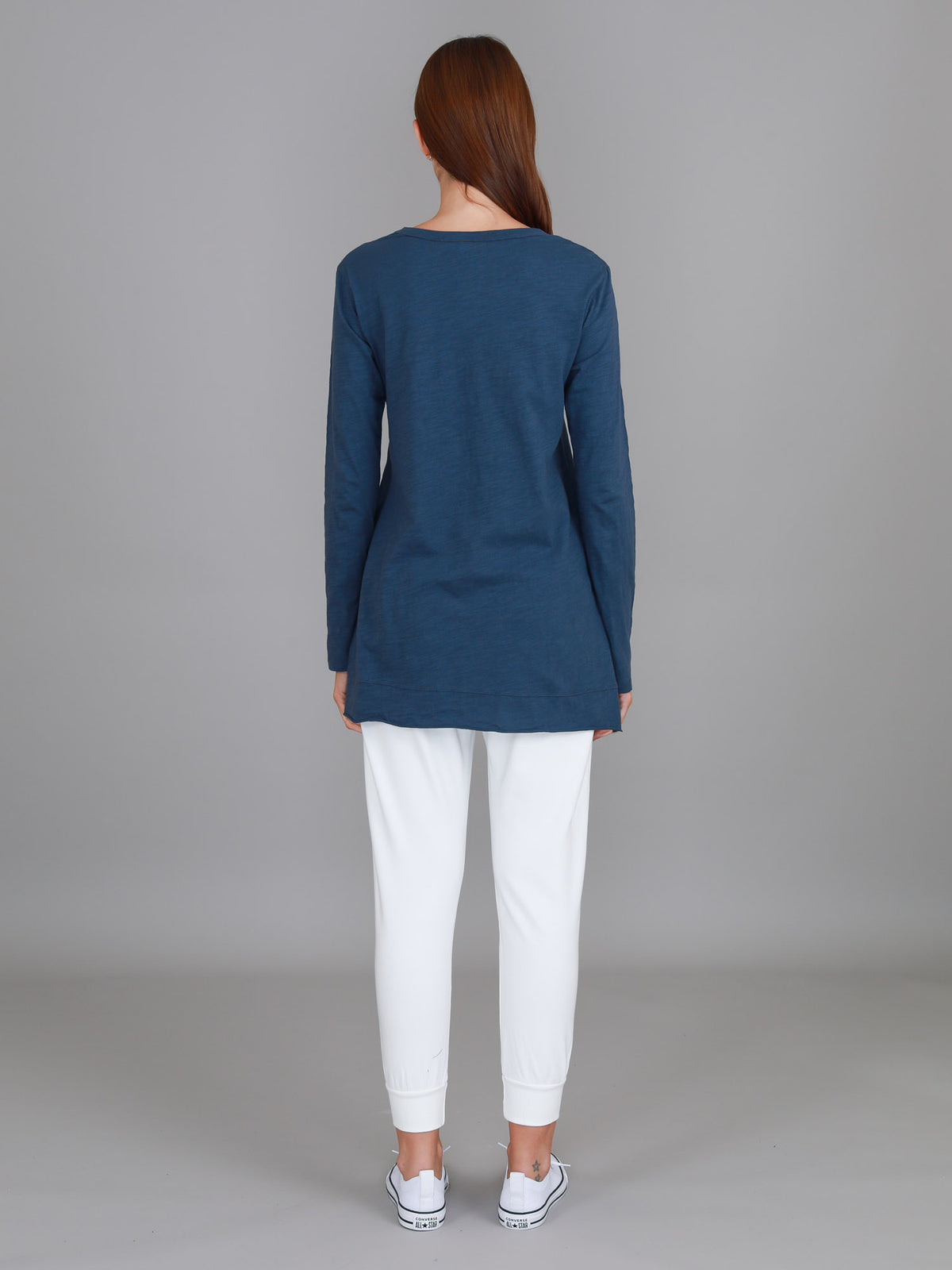 indigo long sleeve slub tee