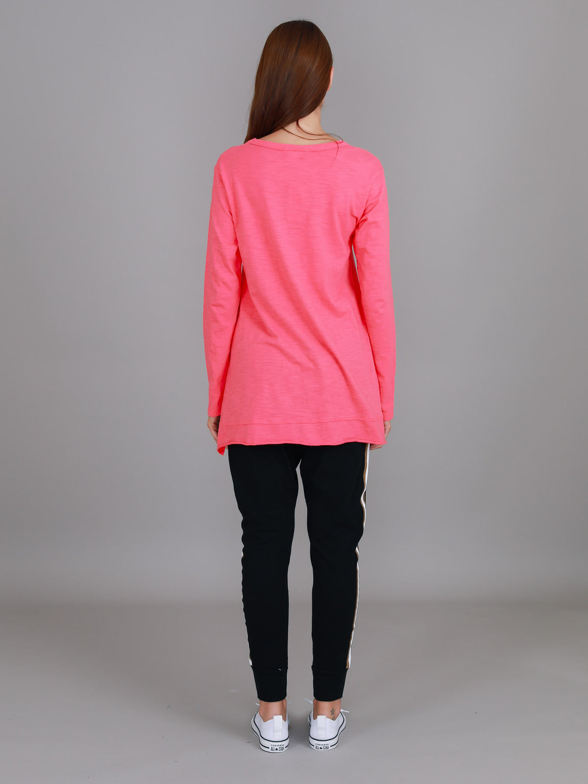 pink glo long sleeve slub tee
