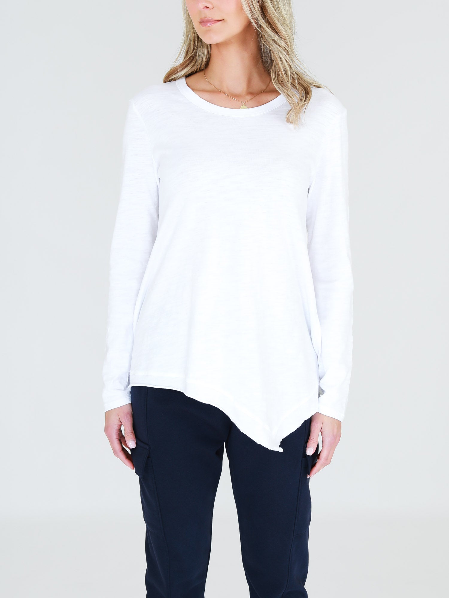 Asymmetrical Hem Top #color_white