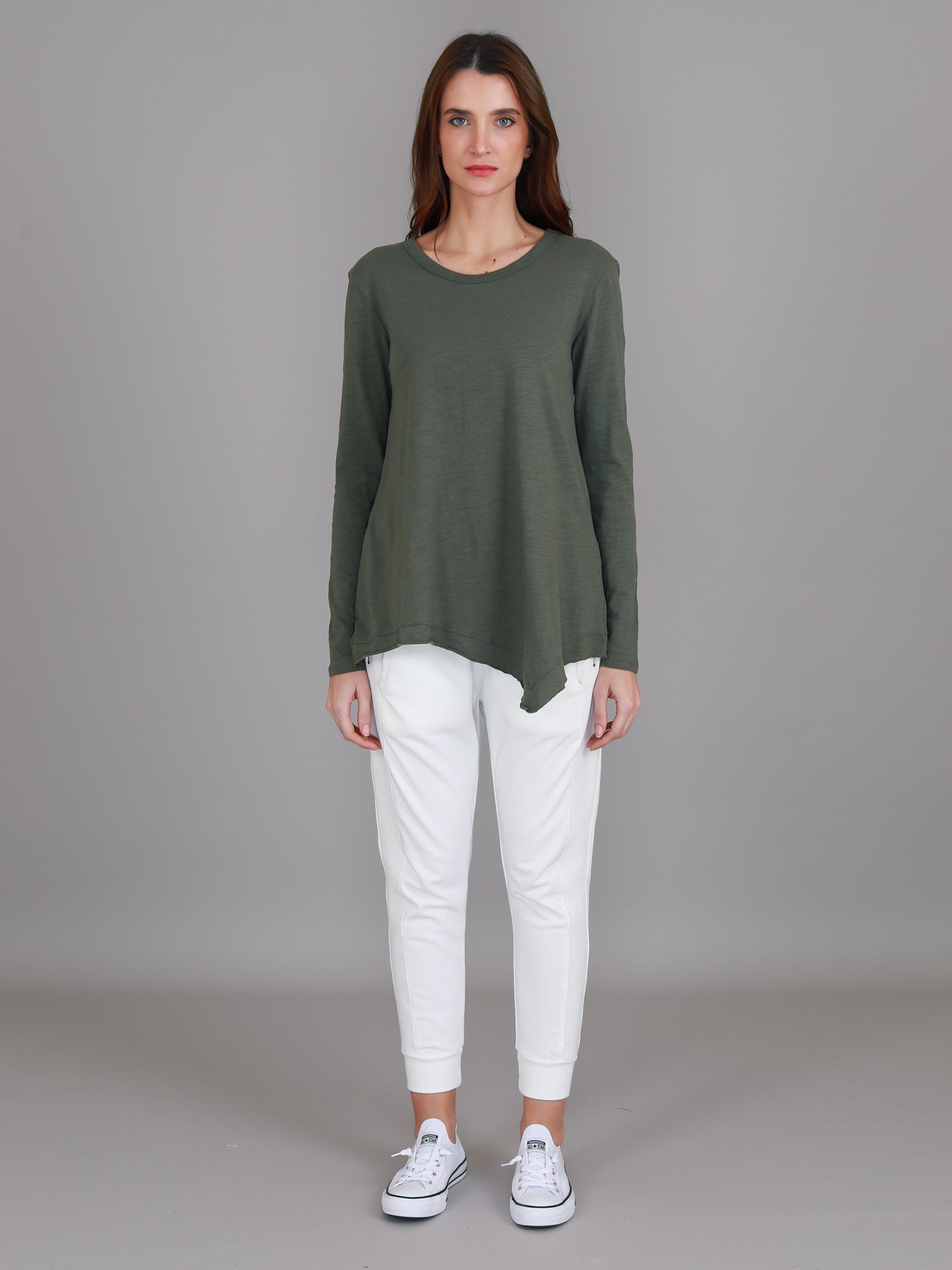 green long sleeve going out top #color_khaki