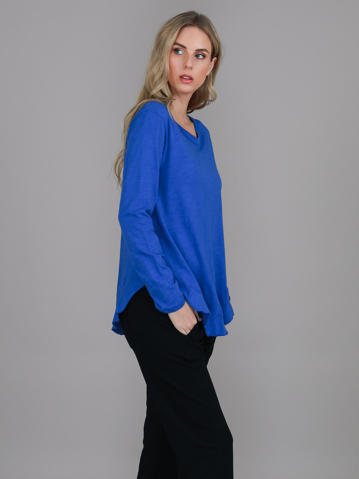 supersonic blue crew neck tee