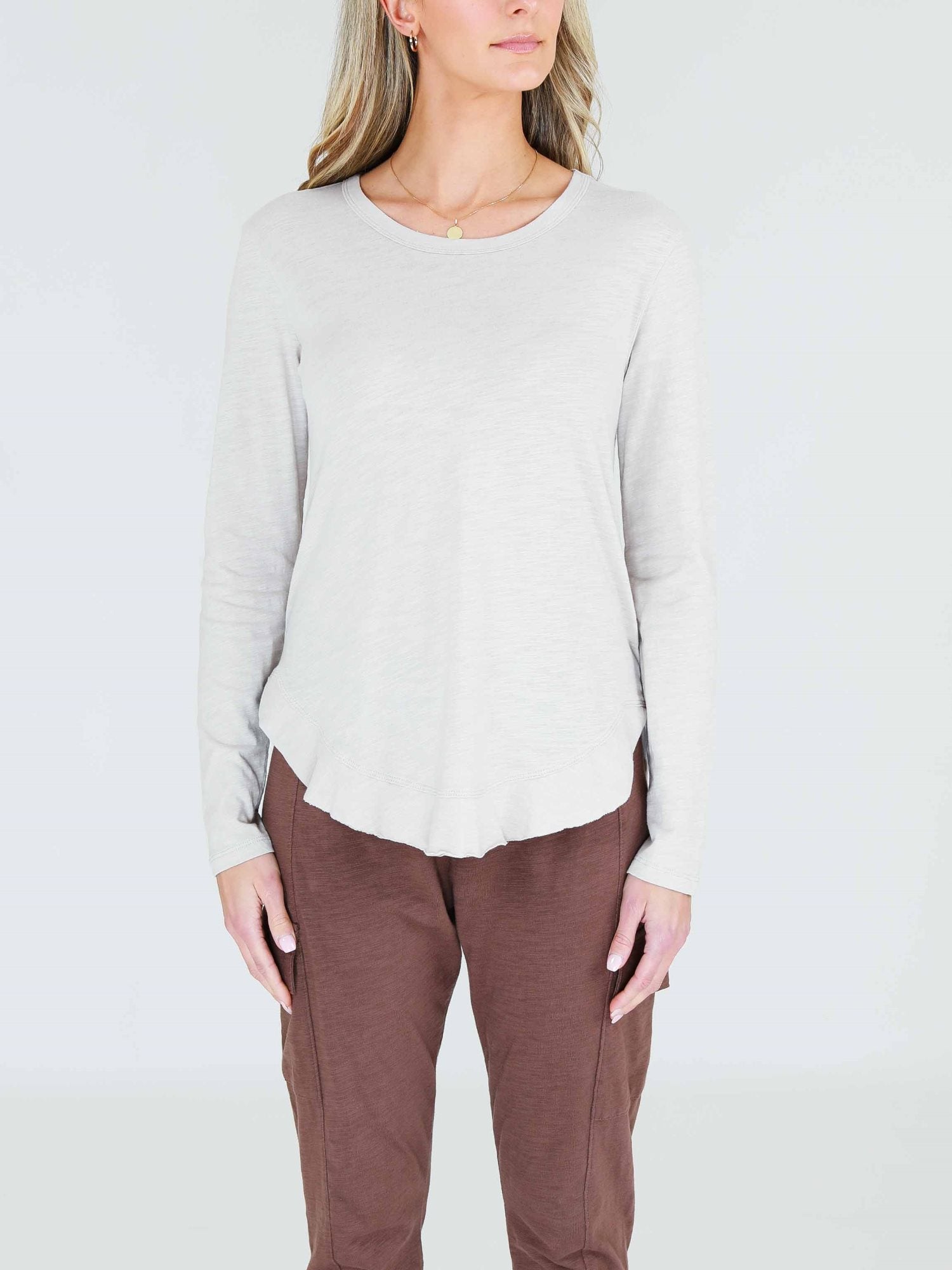 cotton long sleeve top #color_stone