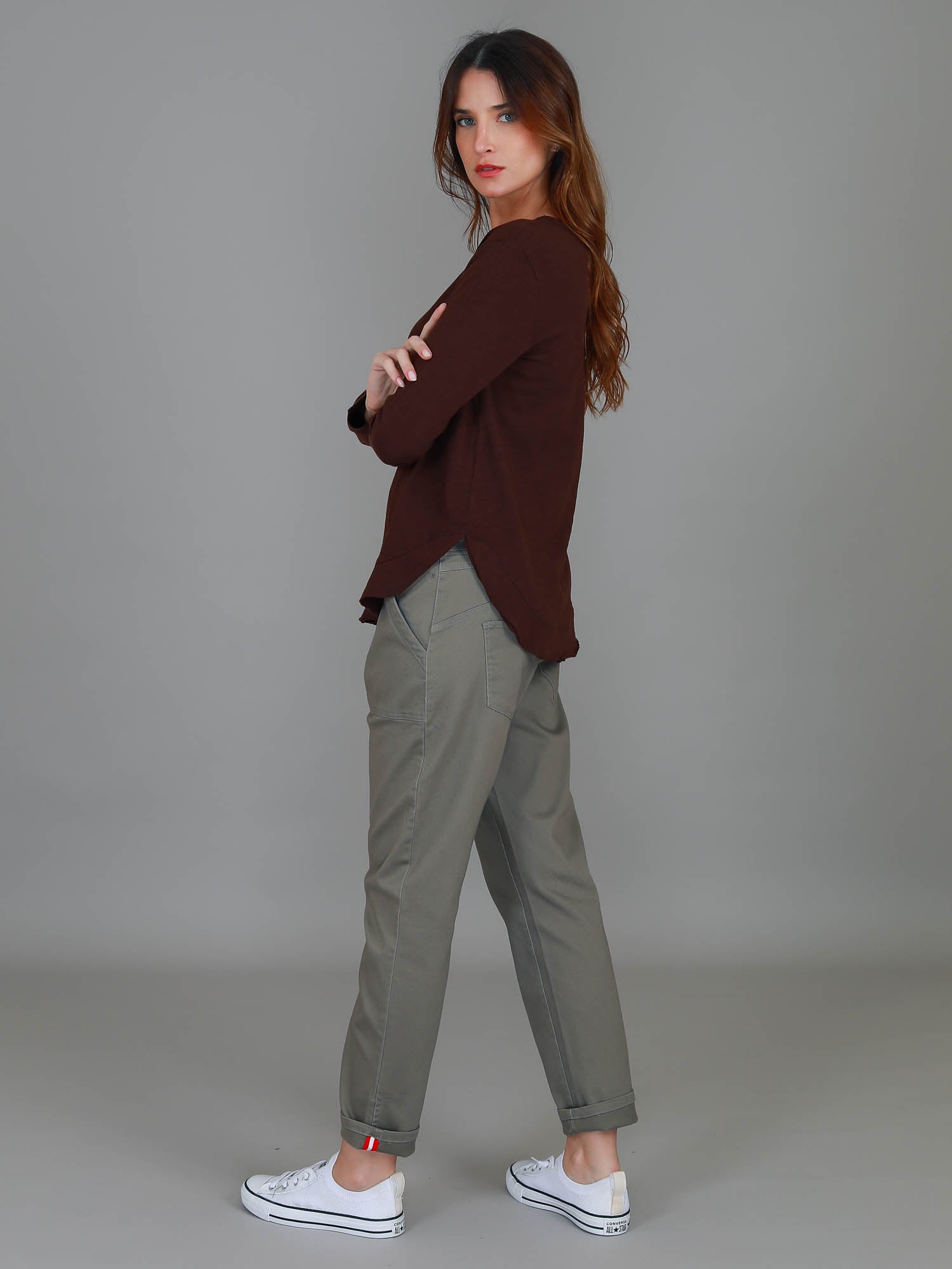 womens brown top #color_cocoa