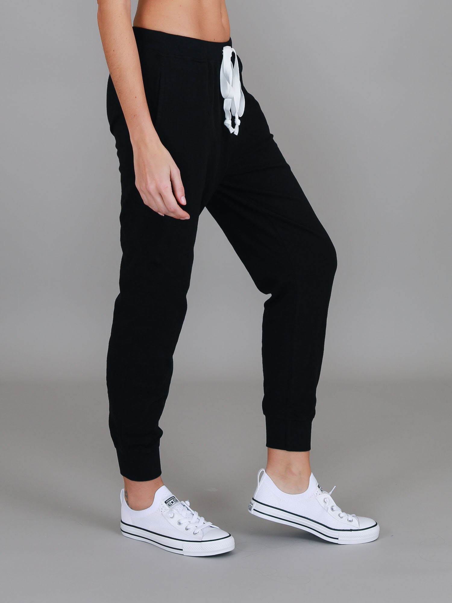 womens black joggers #color_black