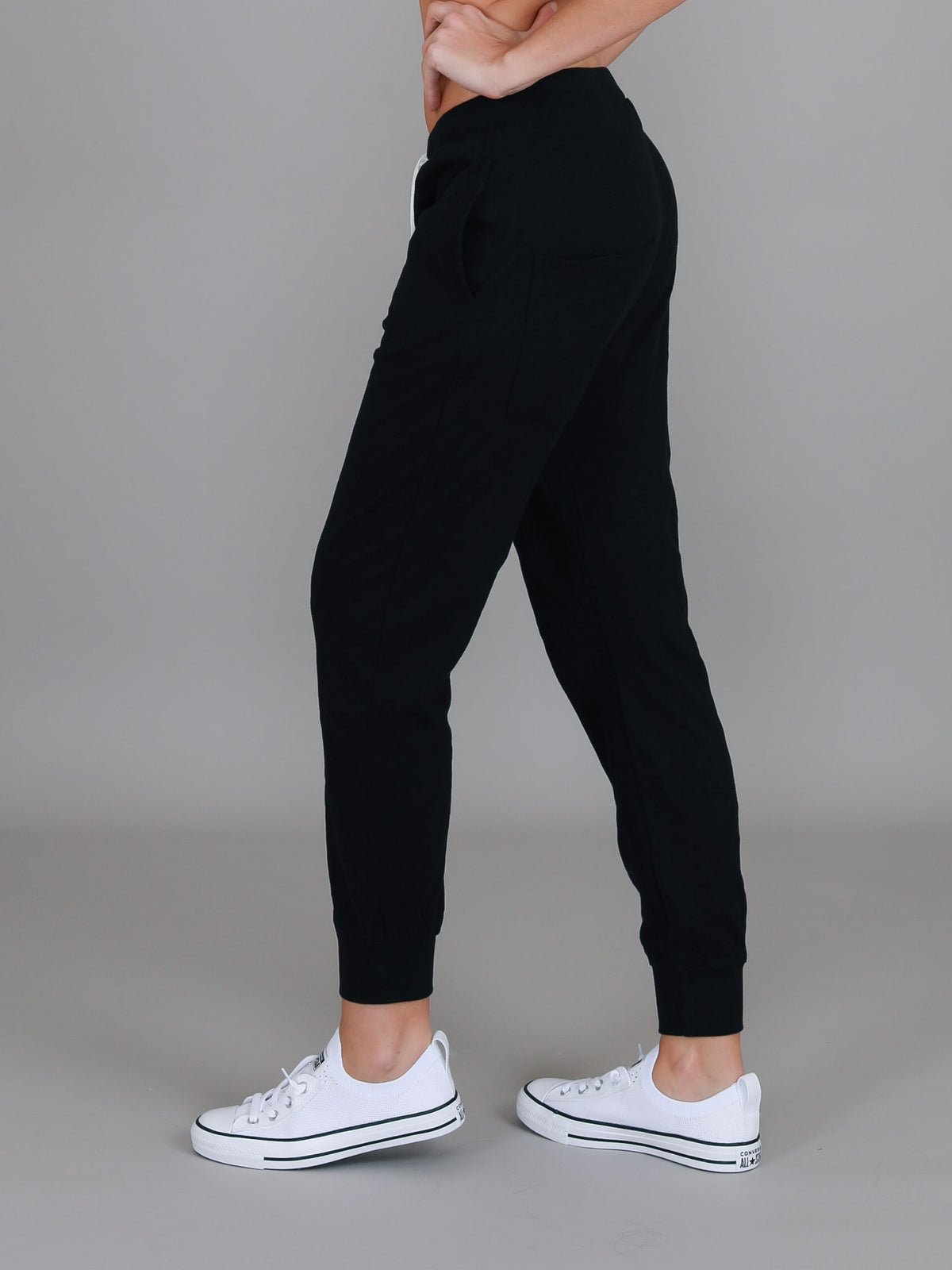 women's black joggers