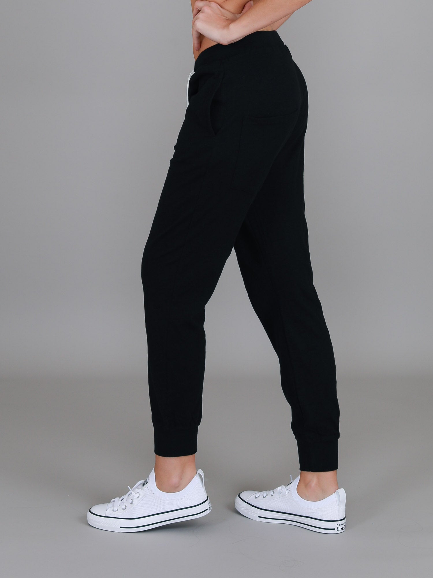 women's black joggers #color_black